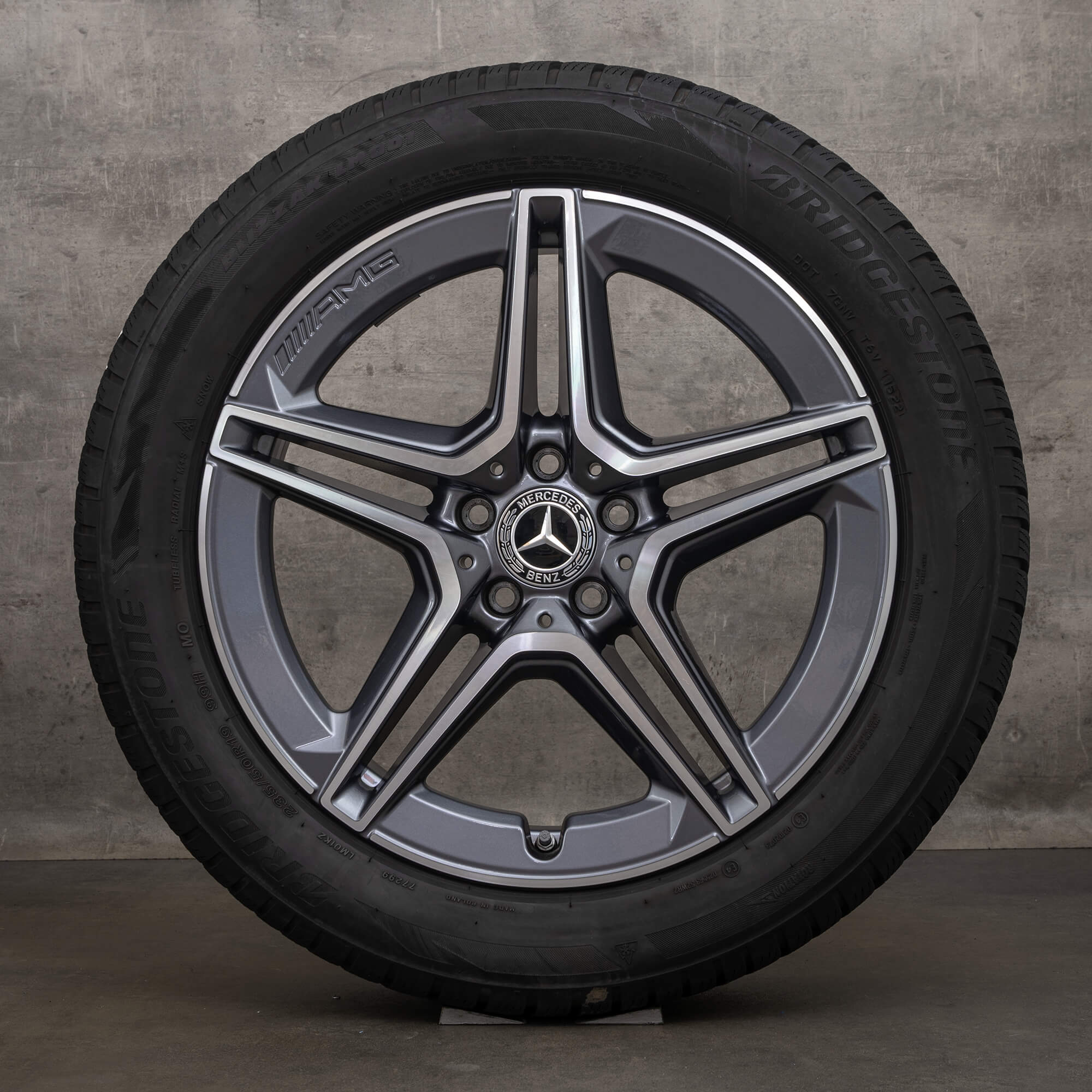 Oryginalne felgi Mercedes Benz GLA GLB 19 cali H247 X247 koła letnie A2474011500 himalaya szary polerowane
