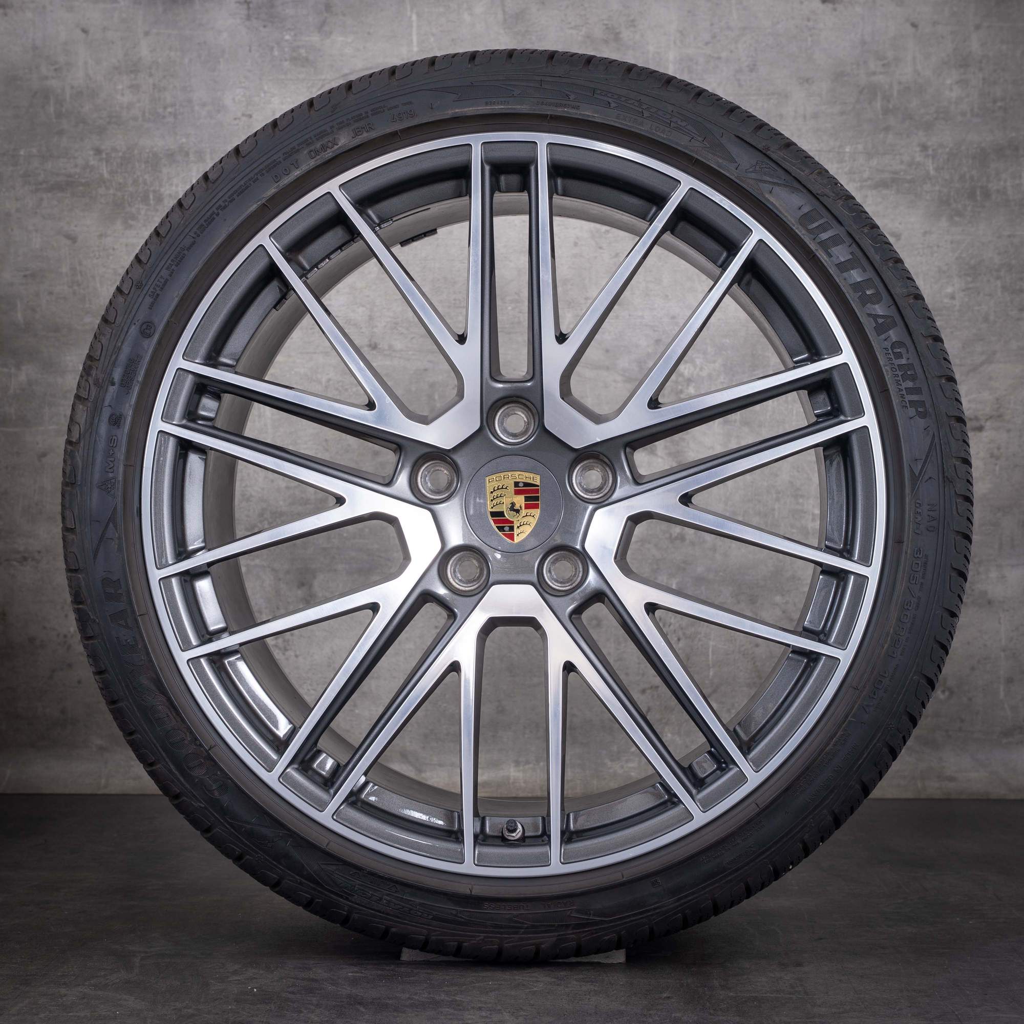 Originale Porsche 992 vinterhjul 20 21 tommer Turbo S Cabriolet-fælge 992044603AA titan front diamantslebet