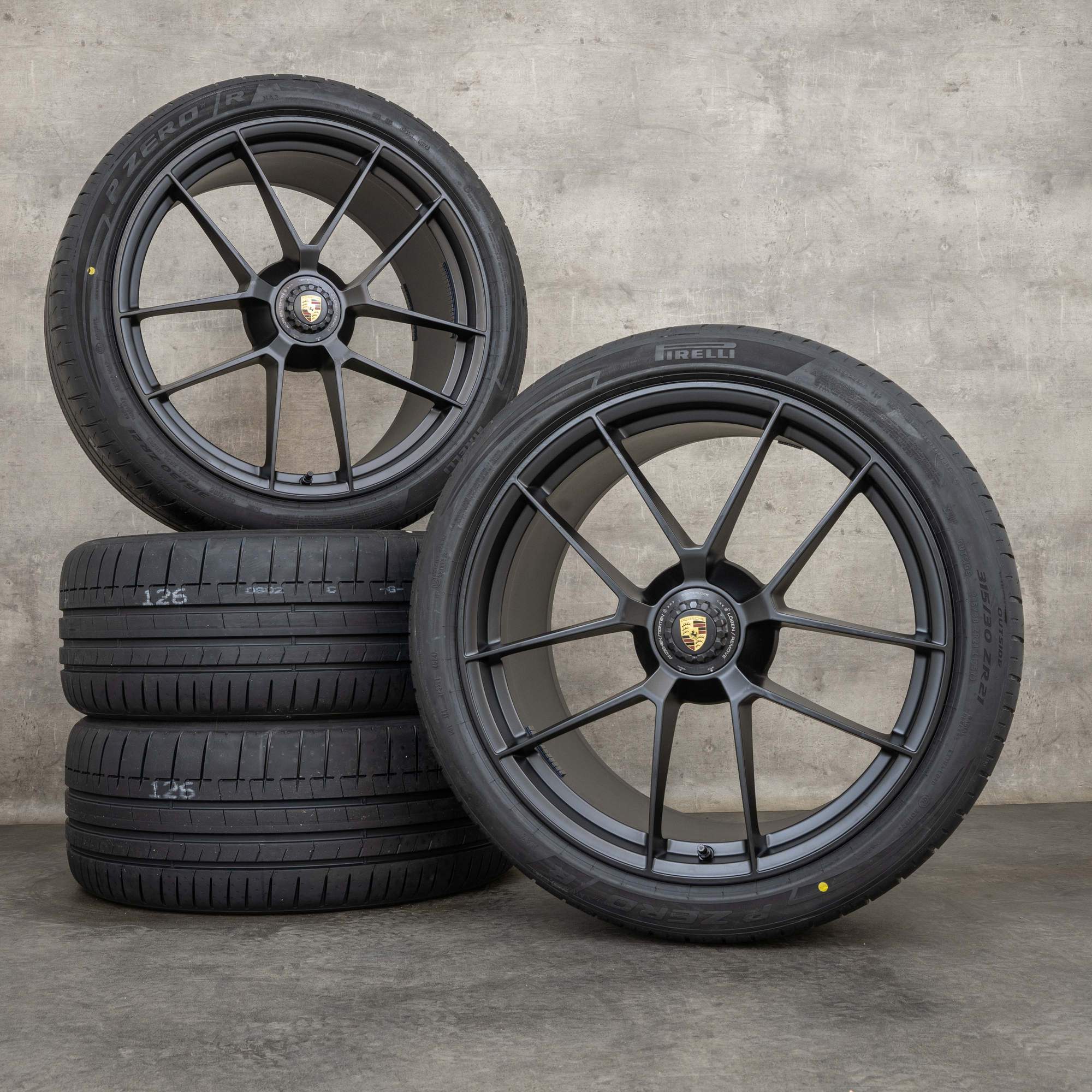 Originele Porsche 992 II velgen 20 21 inch Carrera GTS zomerwielen 992601025BT 992601025CA zwart mat NIEUW