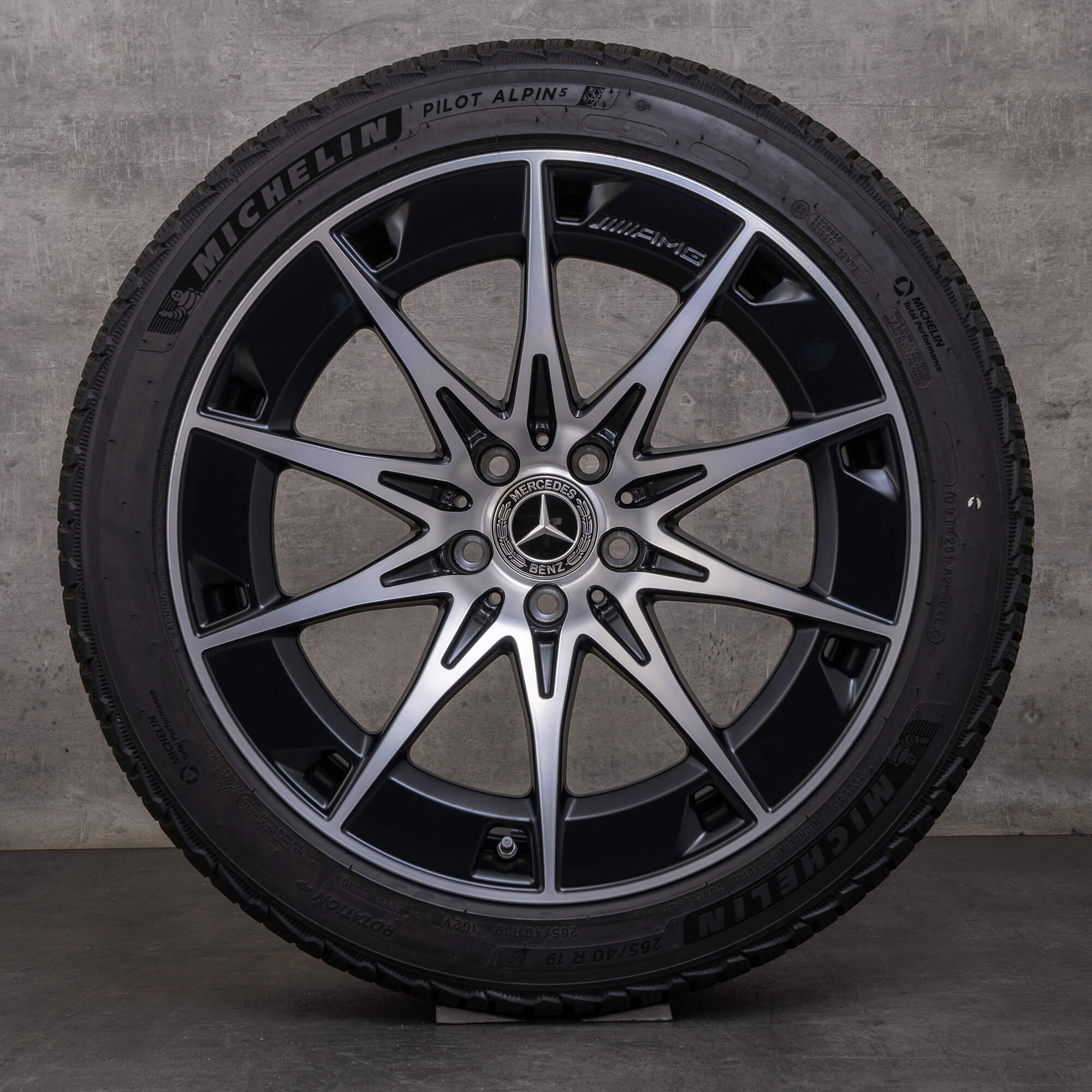 Original Mercedes Benz CLE 53 AMG Winterräder 19 Zoll C236 A236 Felgen A2364012700 A2364012800 schwarz matt glanzgedreht NEU