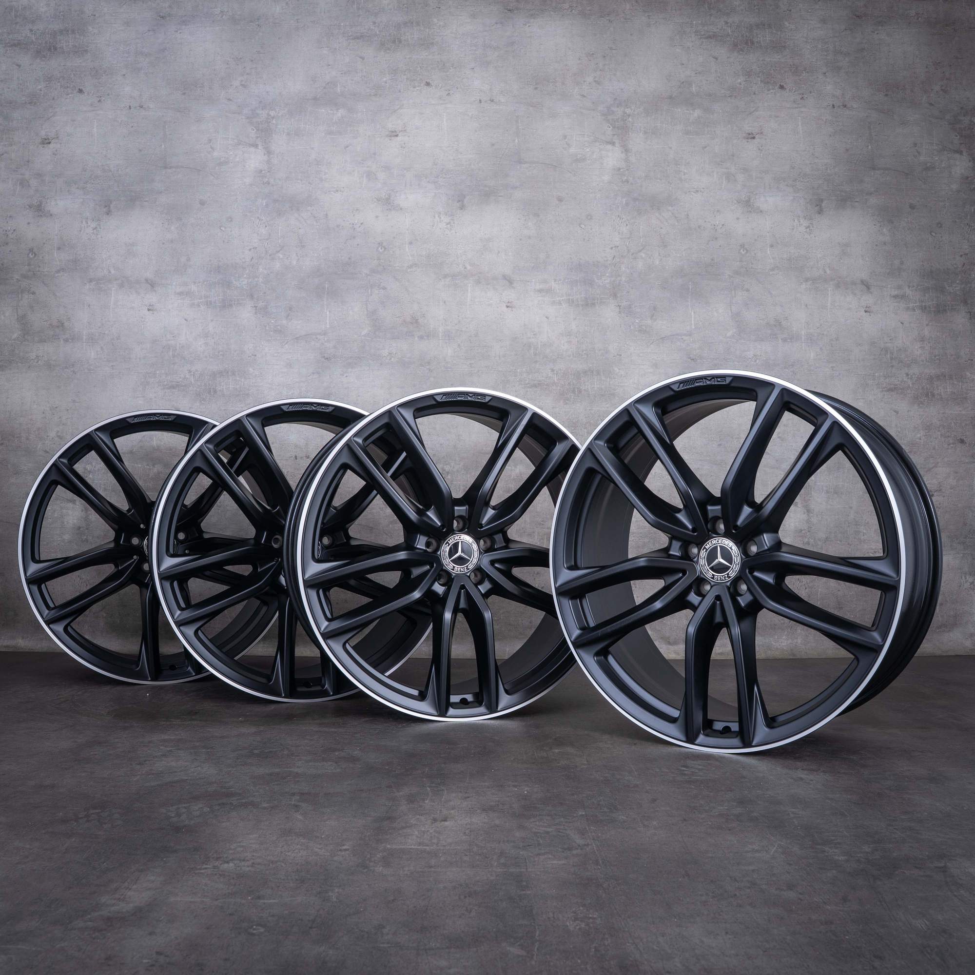 Jante originale Mercedes-Benz GL GLS AMG de 23 de inci X167 A1674017700 A1674017800 negru mat margine diamantată NOI