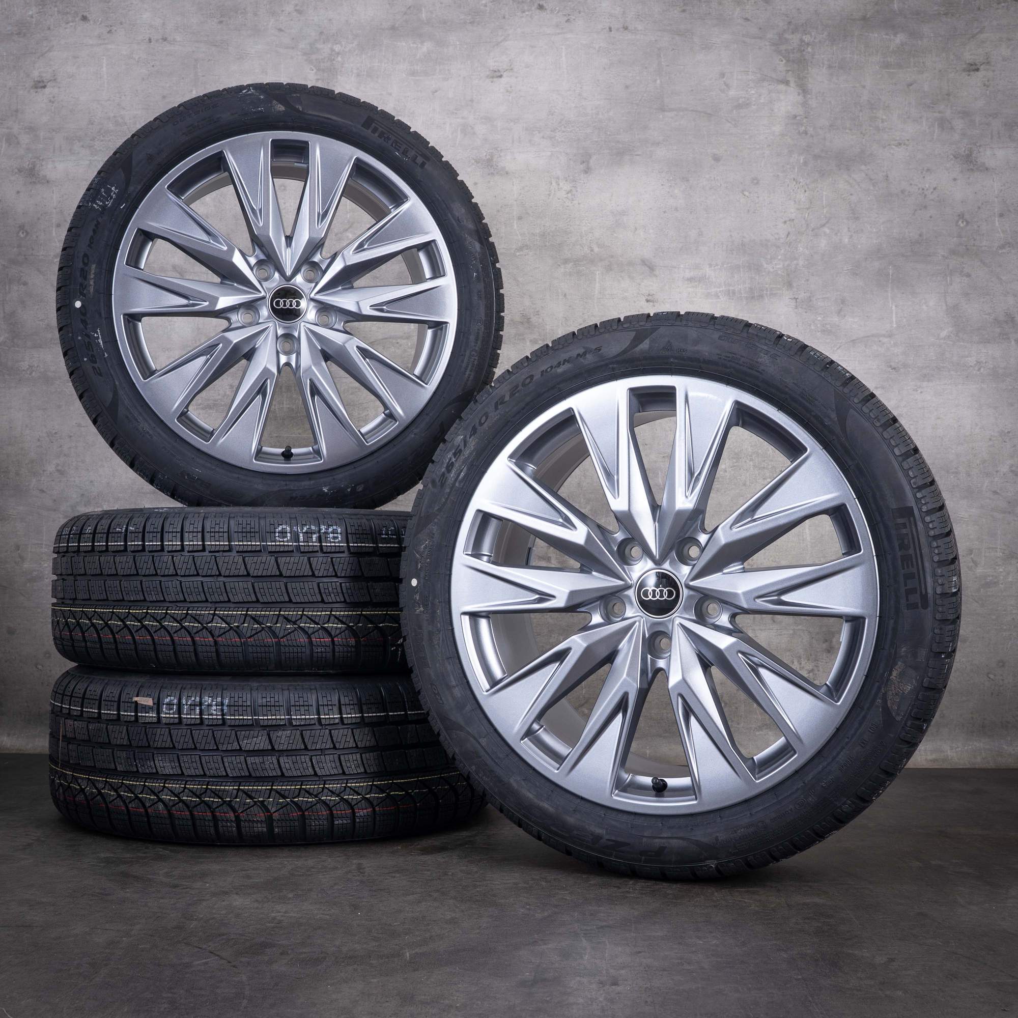 Originale Audi A6 e-tron vinterhjul 20-tommers GH-felger 85E601025AR 85E601025AS platingrå NYE