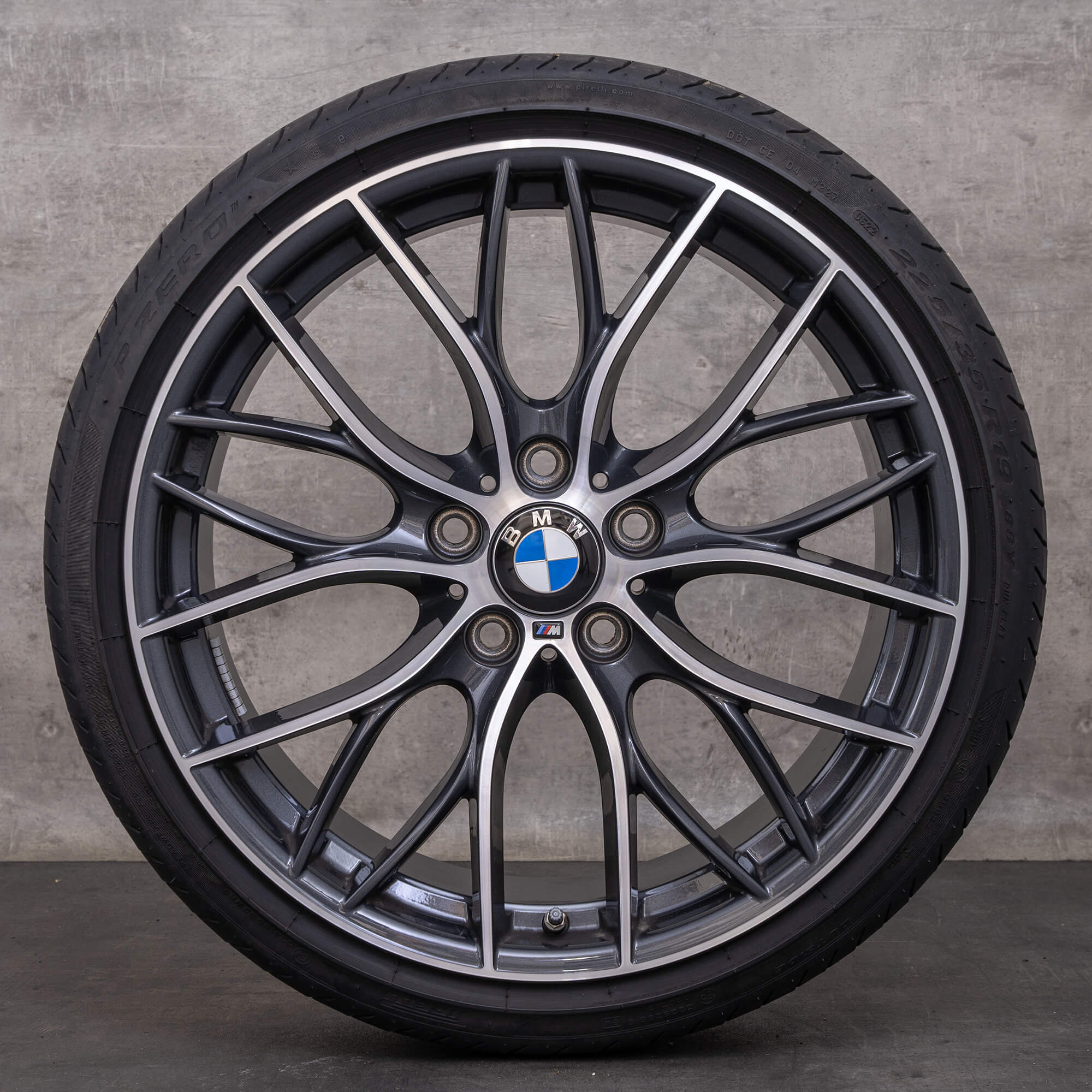 Original BMW Felgen 19 Zoll 1er F20 F21 2er F22 F23 Sommerräder Styling 405 M 6796220 6796221 schwarz hochglanz glanzgedreht