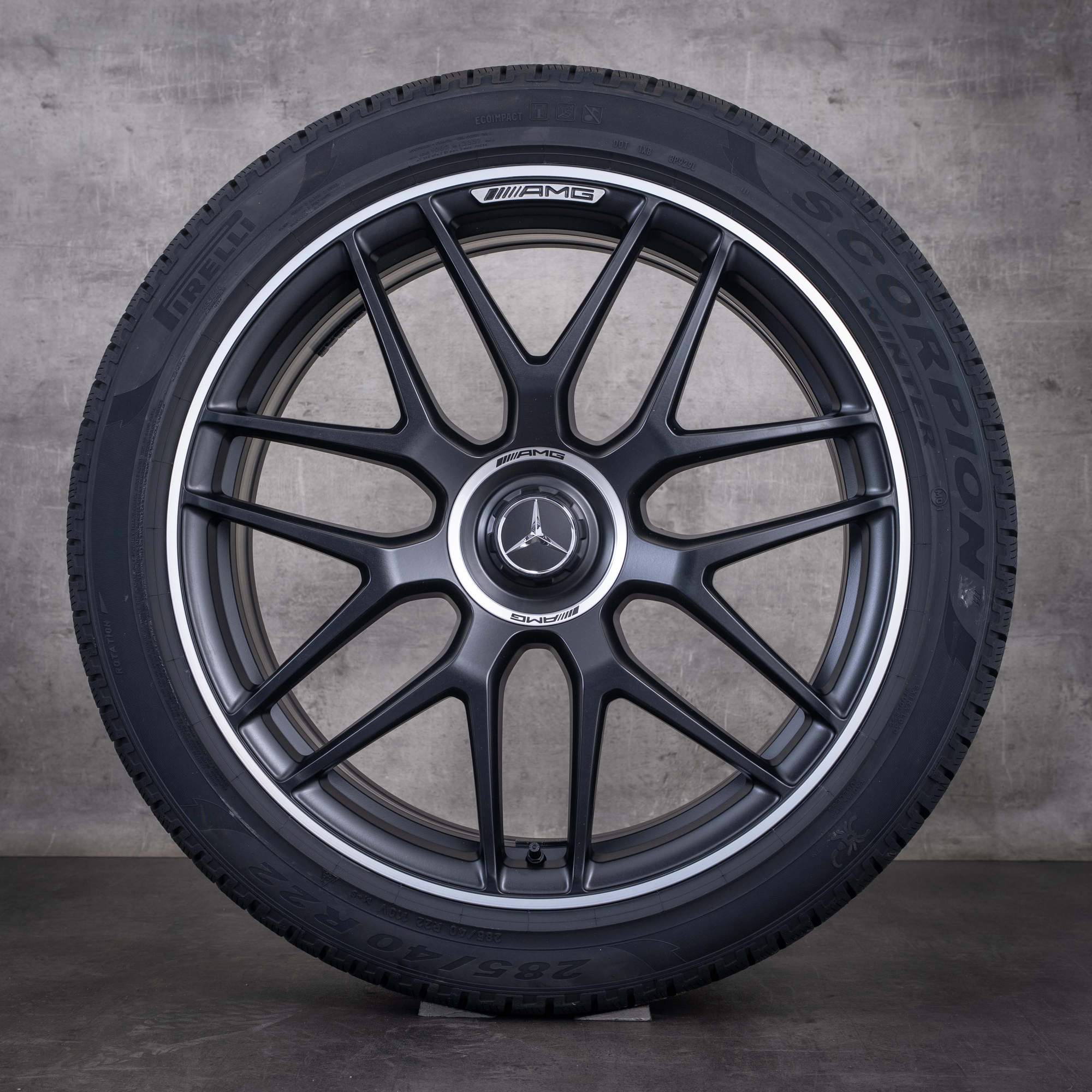 Original Mercedes Benz GLE 53 63 S AMG Winterräder 22 Zoll X167 C167 Felgen A1674015601 A1674015701 schwarz matt glanzgedreht NEU