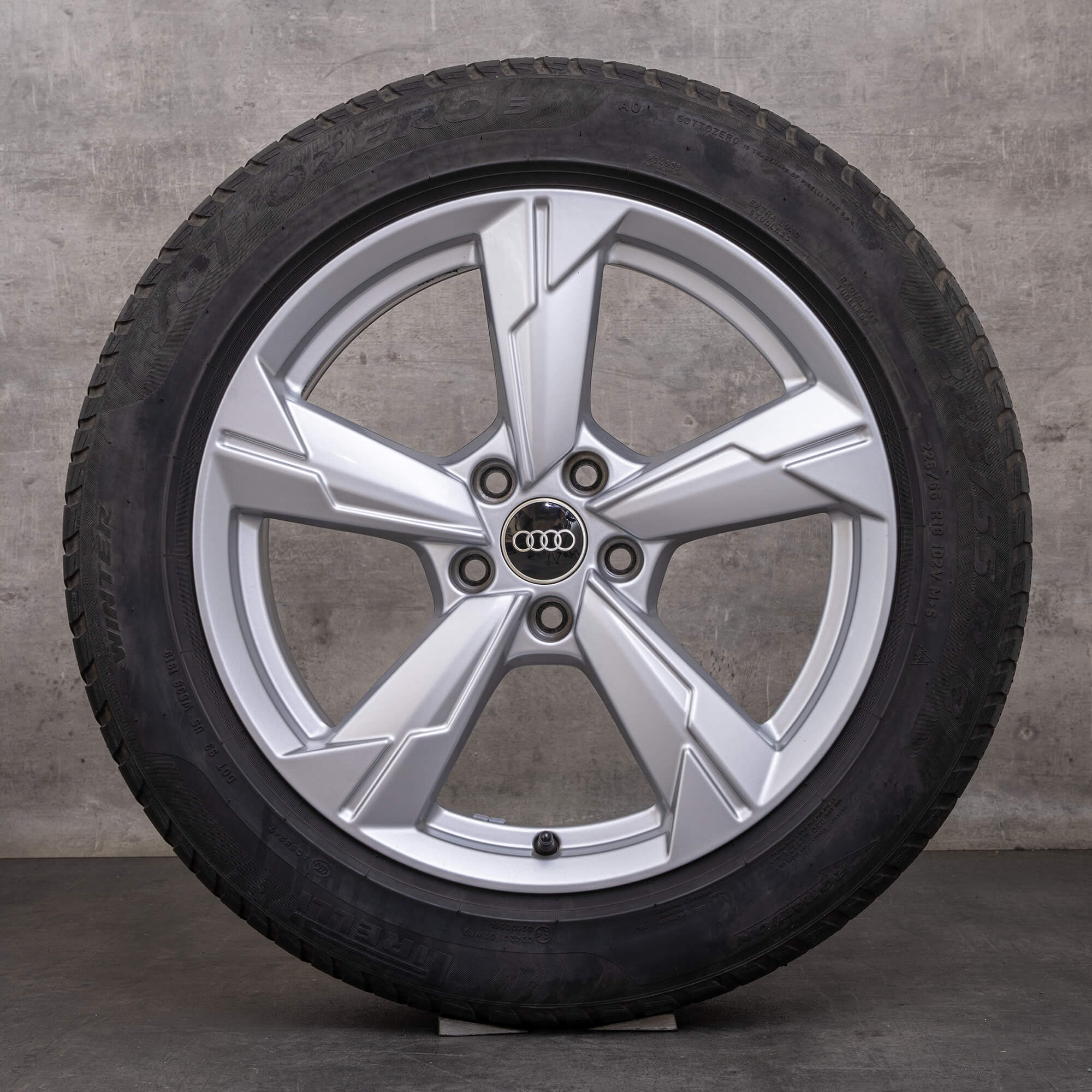 Original Audi A6 S6 jante vară 18 inch 4K C8 4K0601025D argintiu lucios