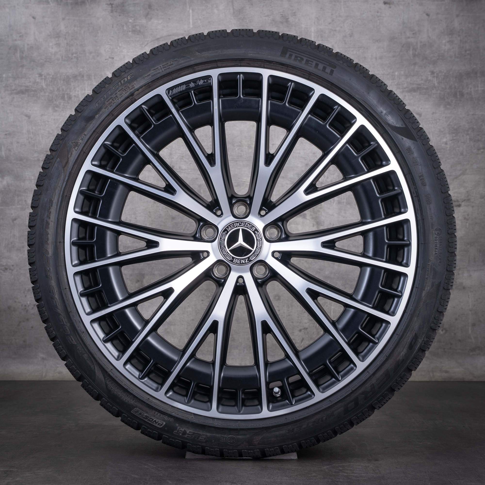 OEM Mercedes-Benz EQE 43 53 AMG winter wheels 21inch V295 4Matic rims A2954012900 A2954013000 Matte Black Diamond Cut Finish