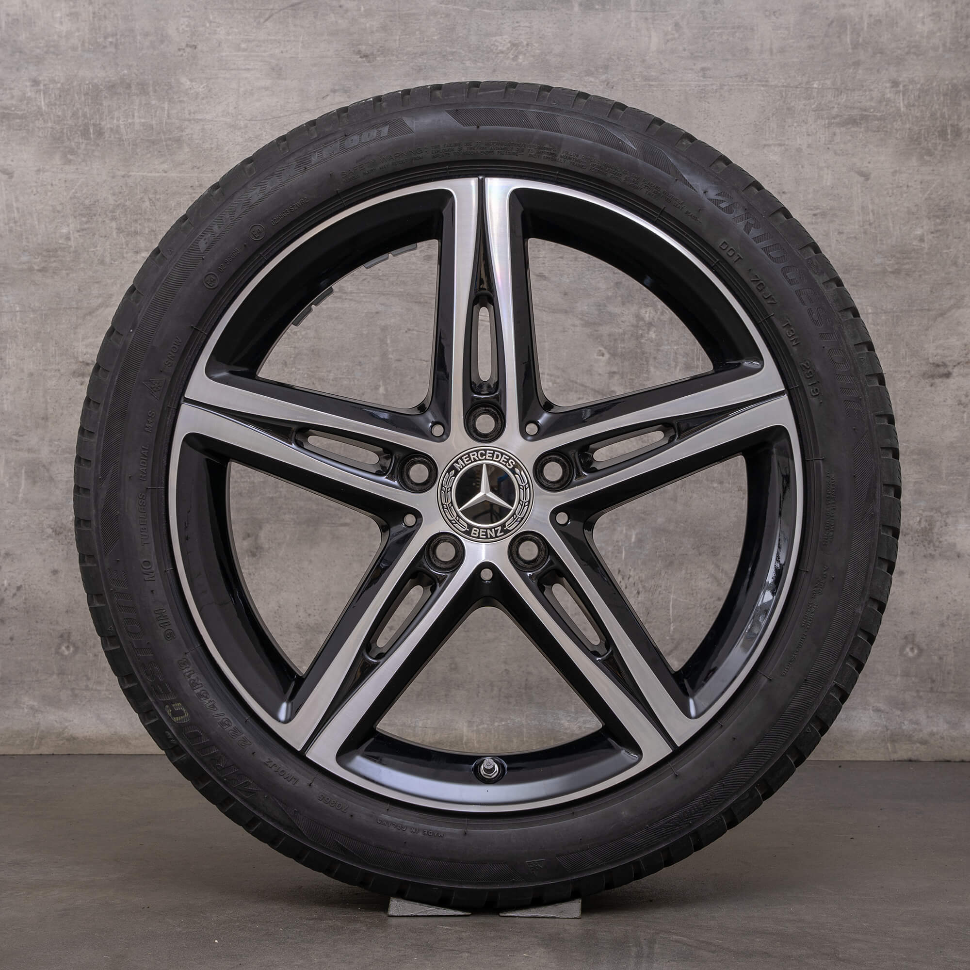 Genuine Mercedes Benz Clase A B CLA AMG llantas de invierno 18 pulgadas W177 V177 W247 W118 X118 C118 A1774010700 negro brillante torneado