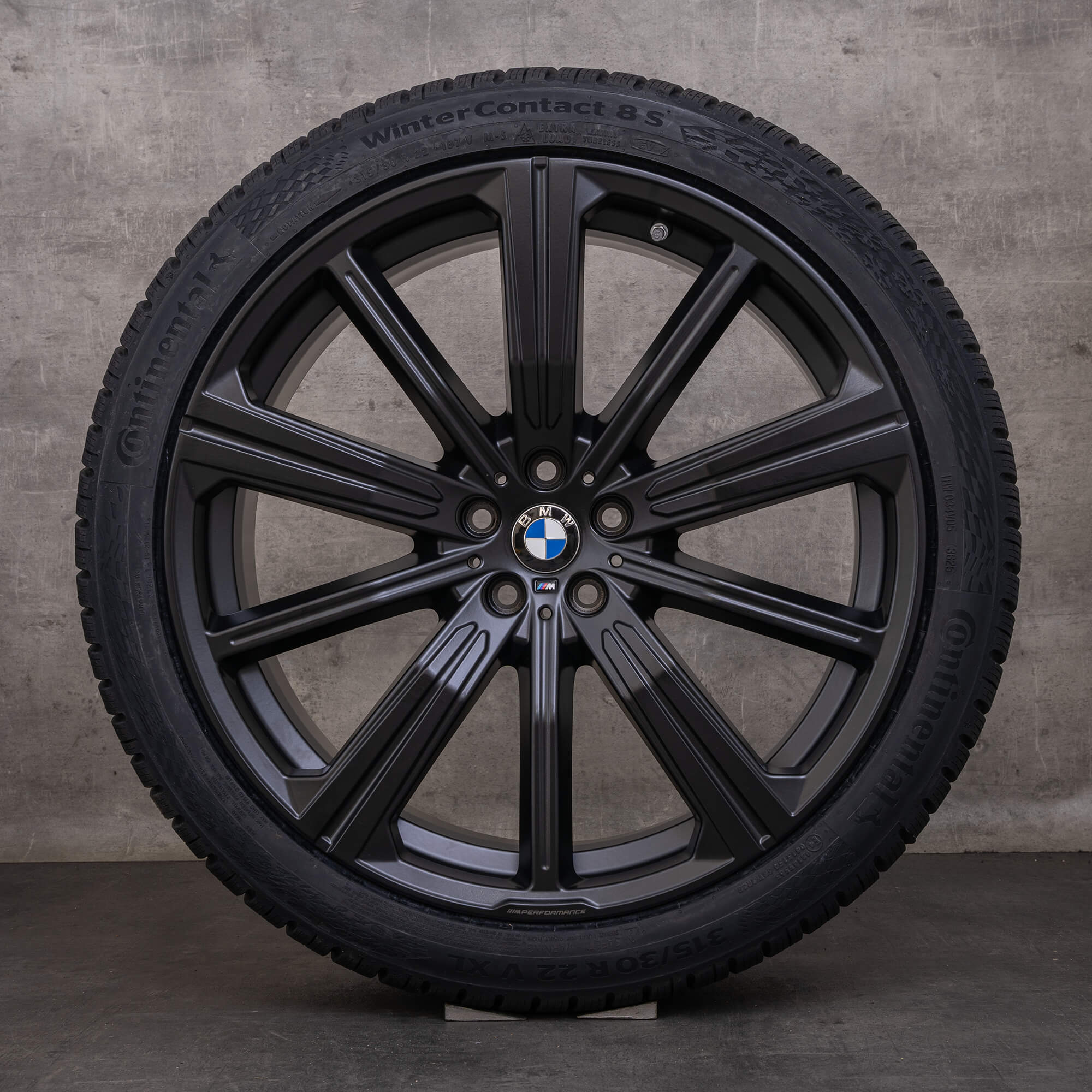 Oem BMW X5 X6 pneus hiver jantes 22 pouces G05 G06 Jantes Styling 749 M 6893544 6893545 noir mat