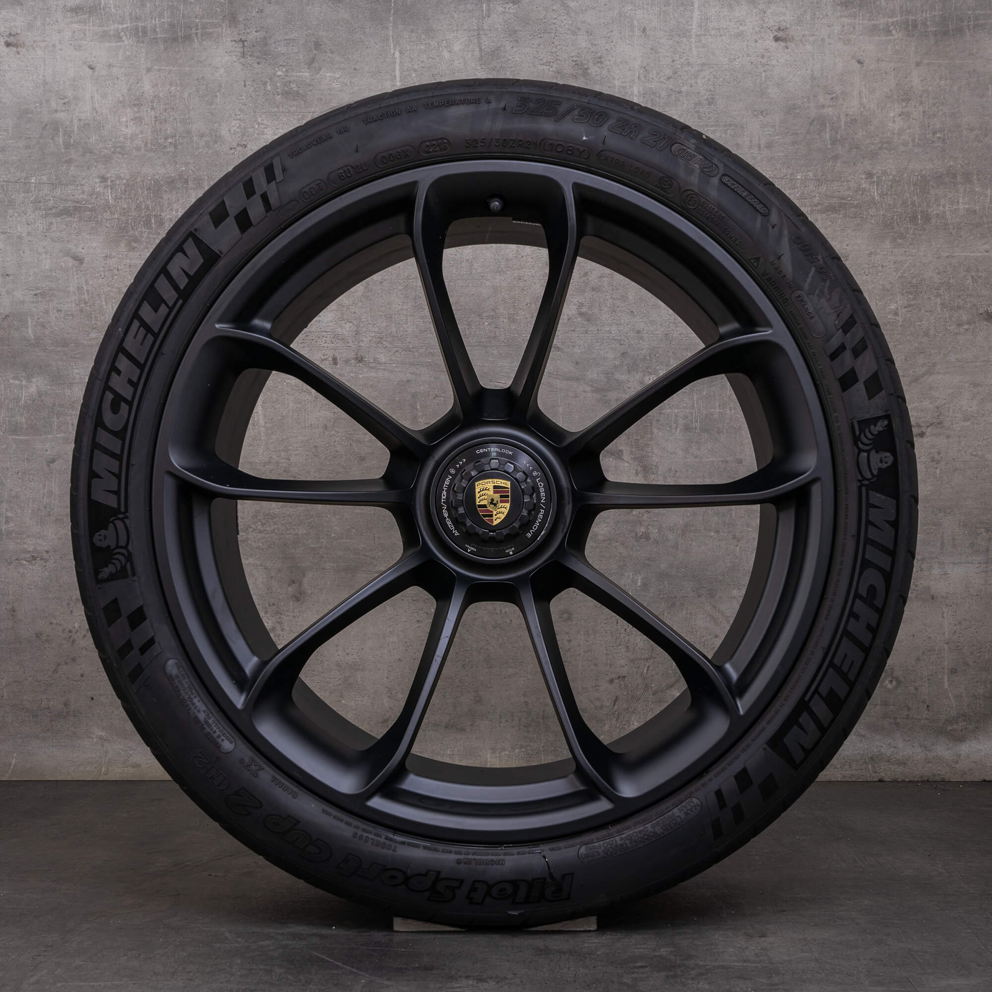 Alkuperäiset Porsche 911 GT2 GT3 RS vanteet 20 21 tuuman 991 II kesäpyörät 99136216283 99136216784 musta mattamusta.