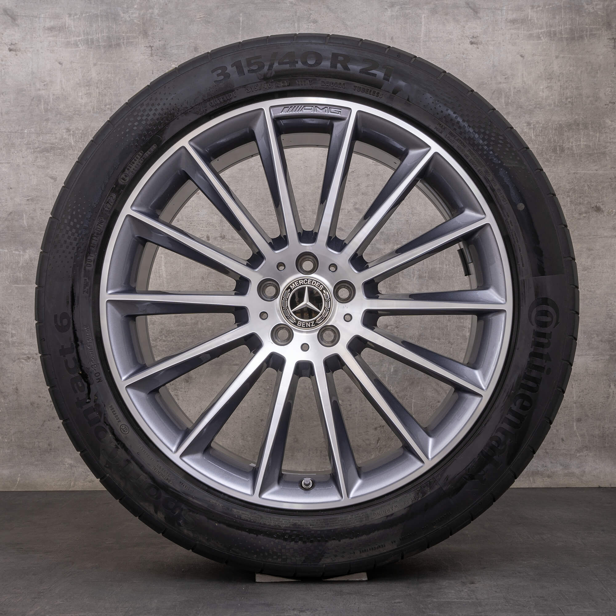 Original Mercedes Benz GLE AMG Winterräder 21 Zoll W167 V167 Felgen A1674013400 A1674013500 himalaya grey glanzgedreht