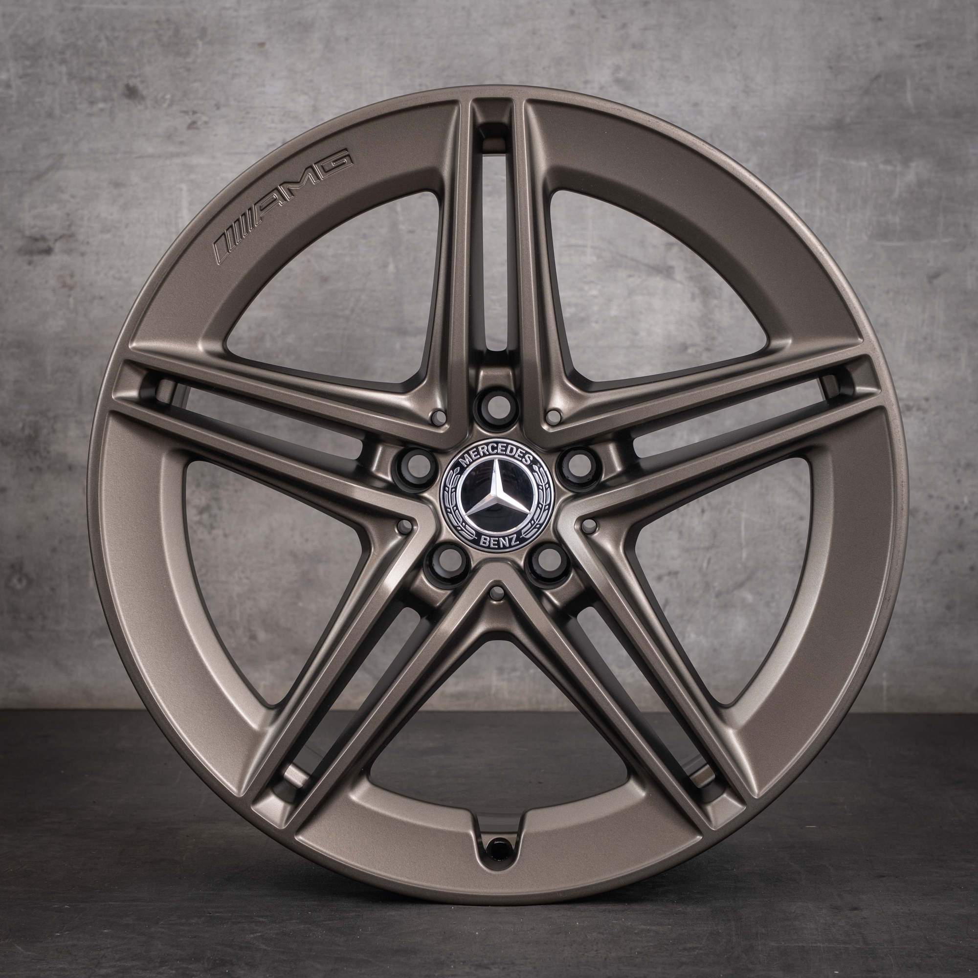 Jante originale Mercedes-Benz Clasa C C63 & S AMG de 19 inci W205 S205 A2054010501 A2054010601 bronz mat