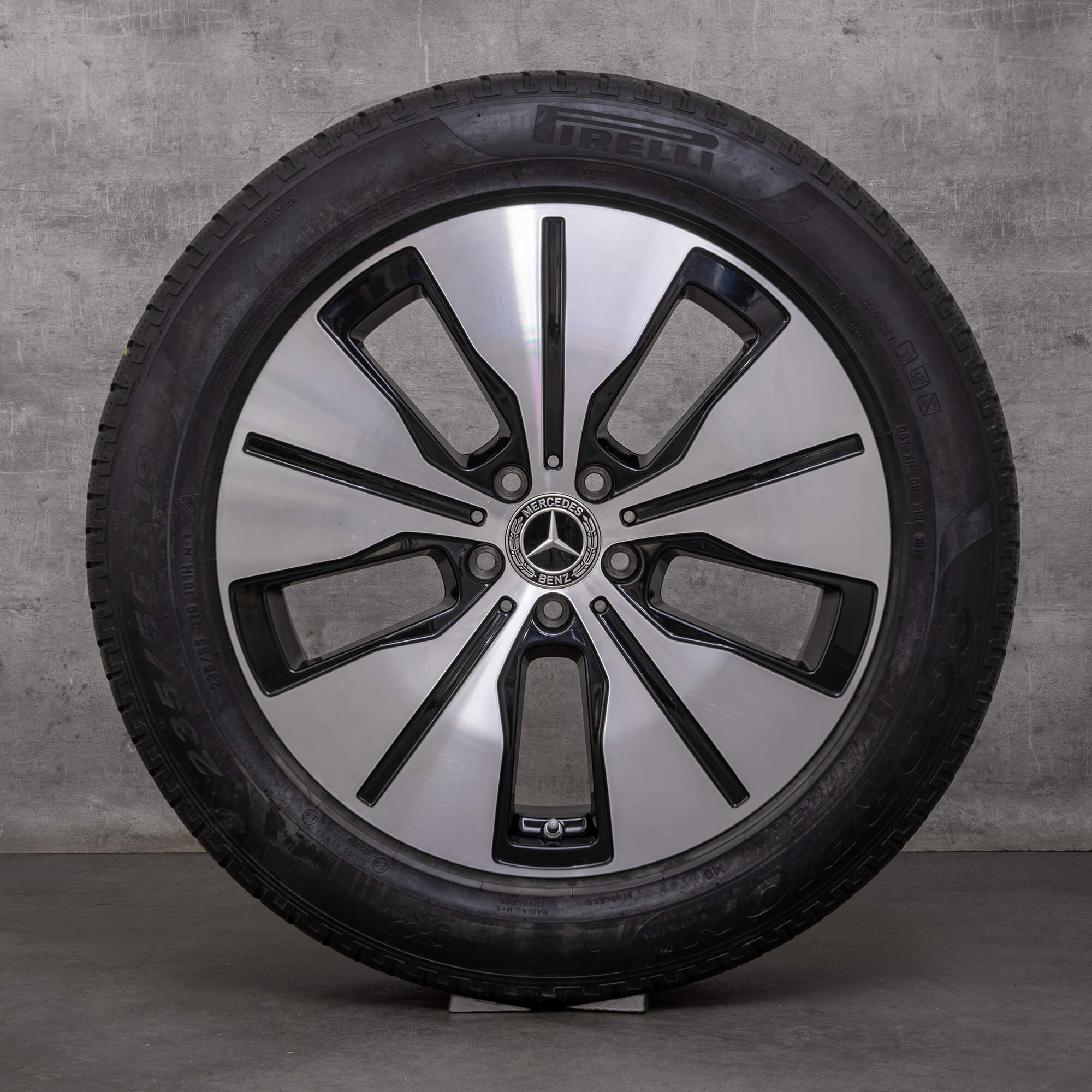 Oryginalał Mercedes Benz EQC koła zimowe 19 cali N293 felgi A2934011200 A2934010100 czarne Polerowane