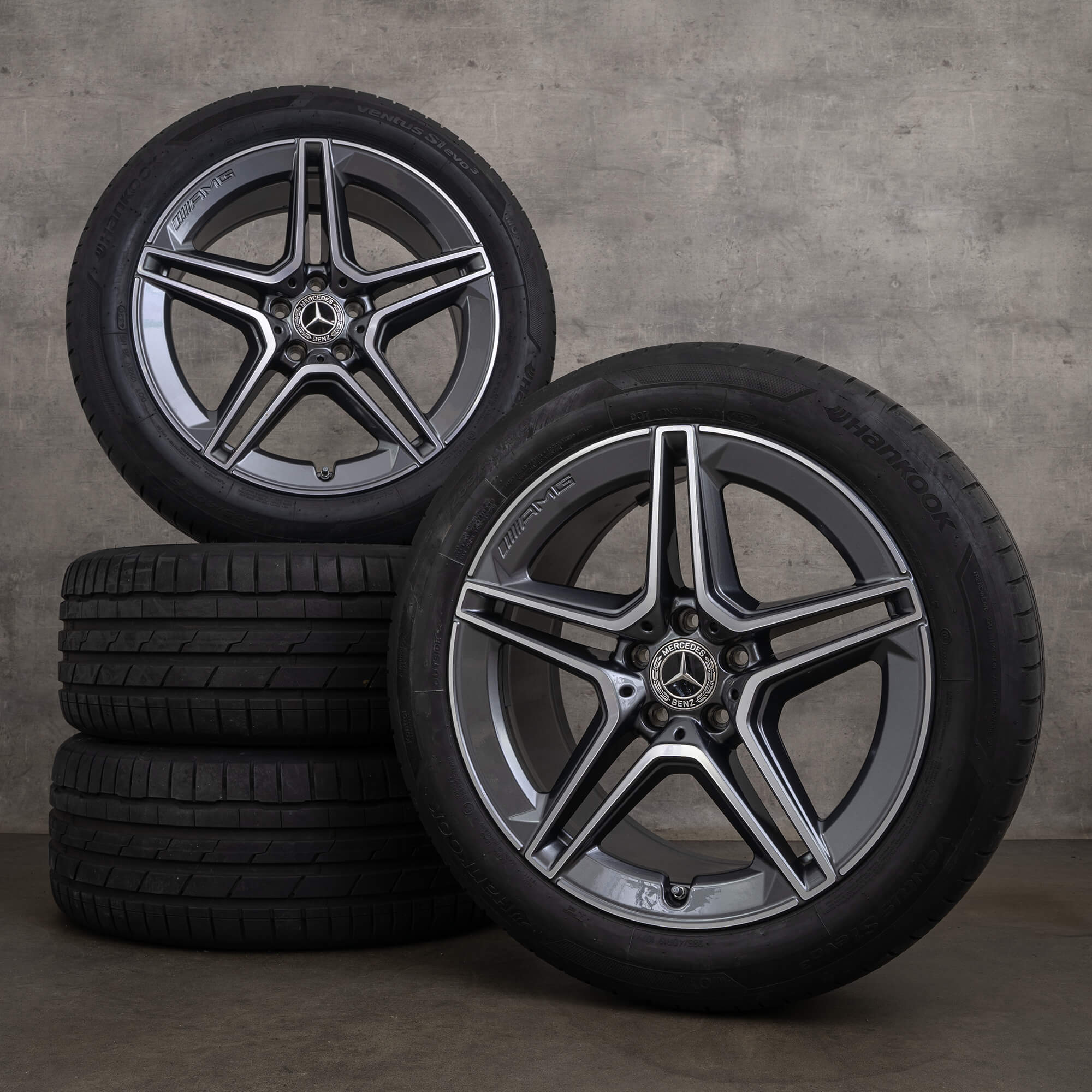 Alkuperäiset Mercedes Benz S-sarja AMG vanteet 19 tuuman W223 X223 V223 kesäpyörät A2234011300 A2234011400 himalajanharmaa kiillotettu