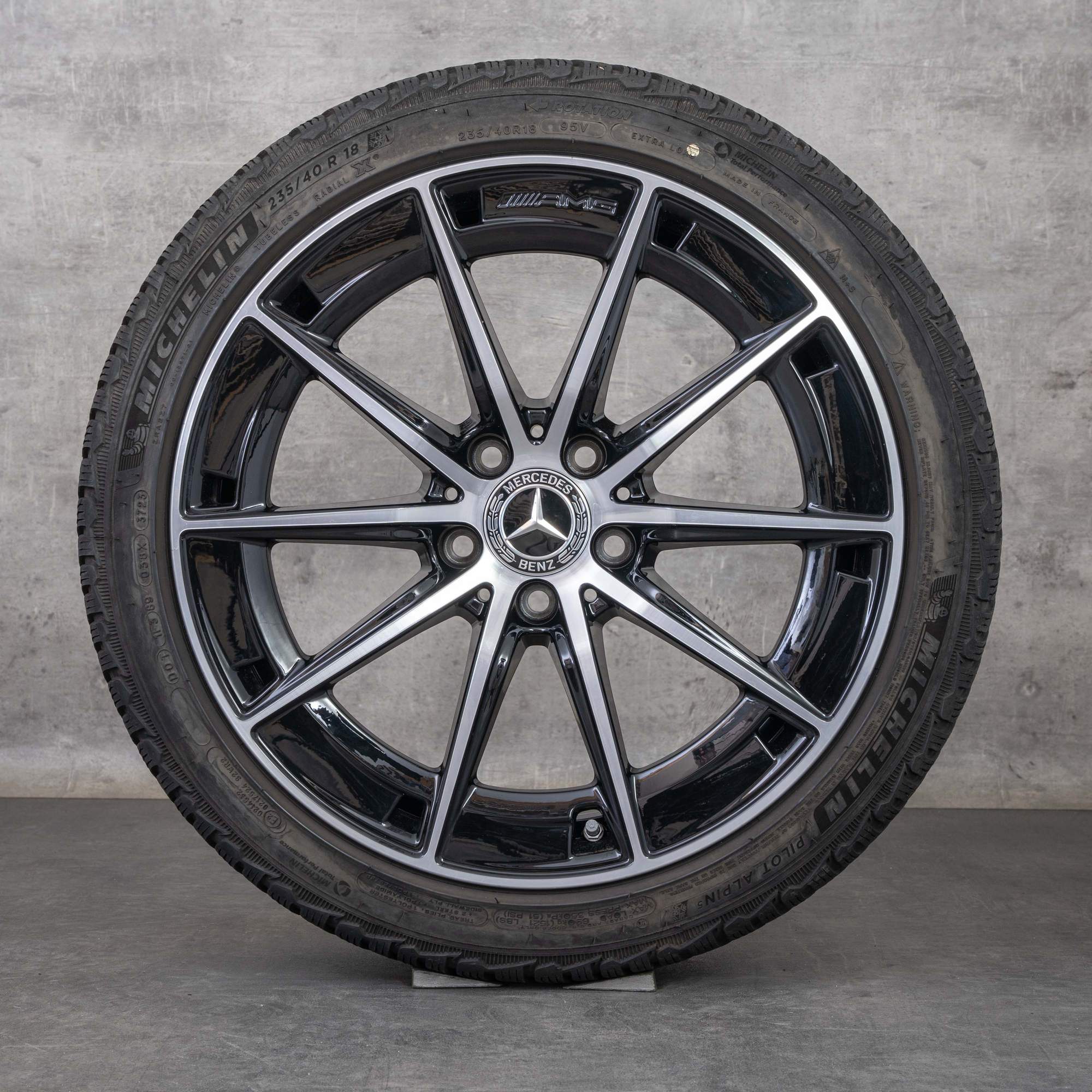 Oryginał Mercedes Benz A-Class A35 AMG 4Matic koła zimowe 18 cali W177 V177 Felgi A1774014300 czarne Polerowane