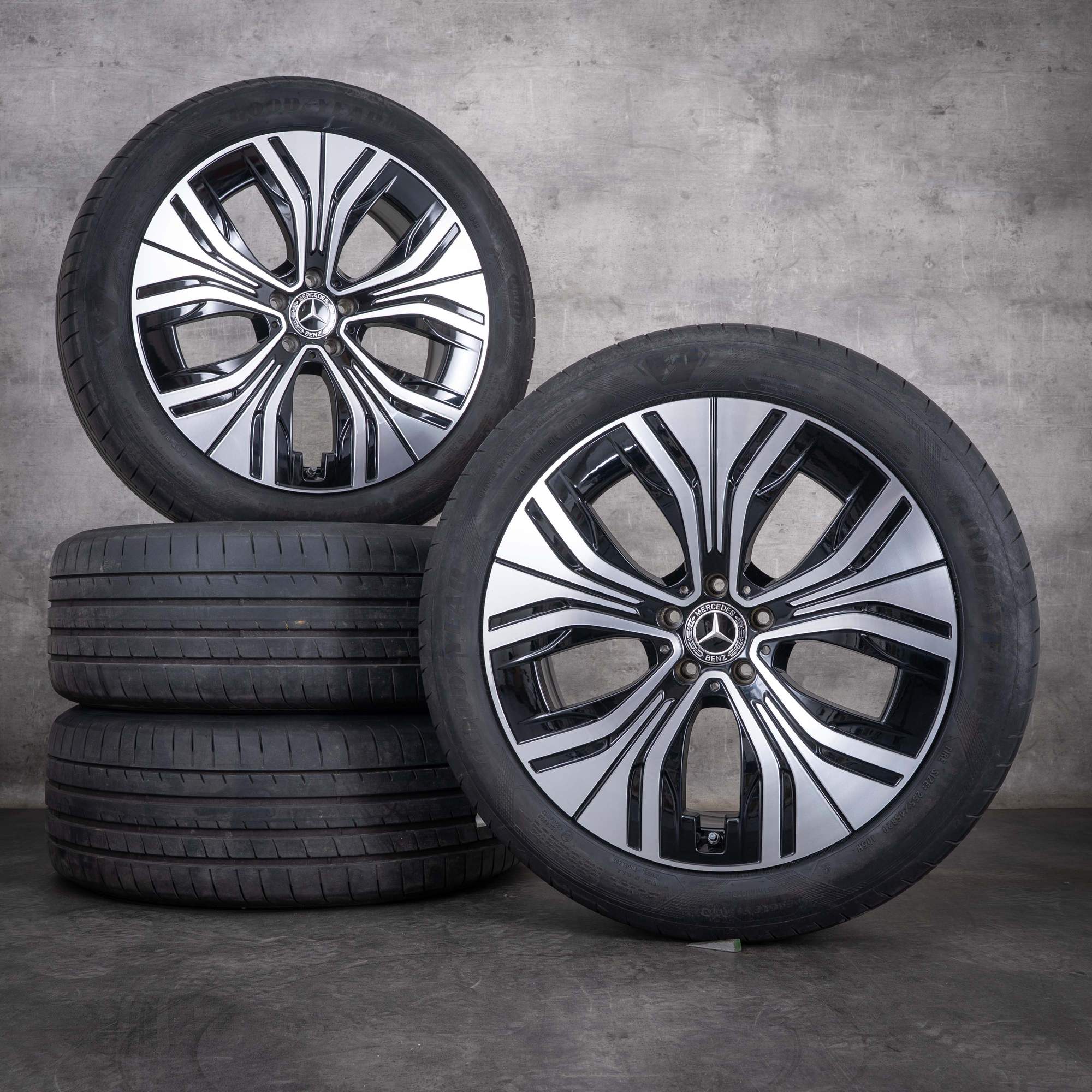 Alkuperäiset Mercedes-Benz EQE SUV -talvirenkaat, 20 tuumaa, X294-vanteet, A2944010600, kiillotettu musta