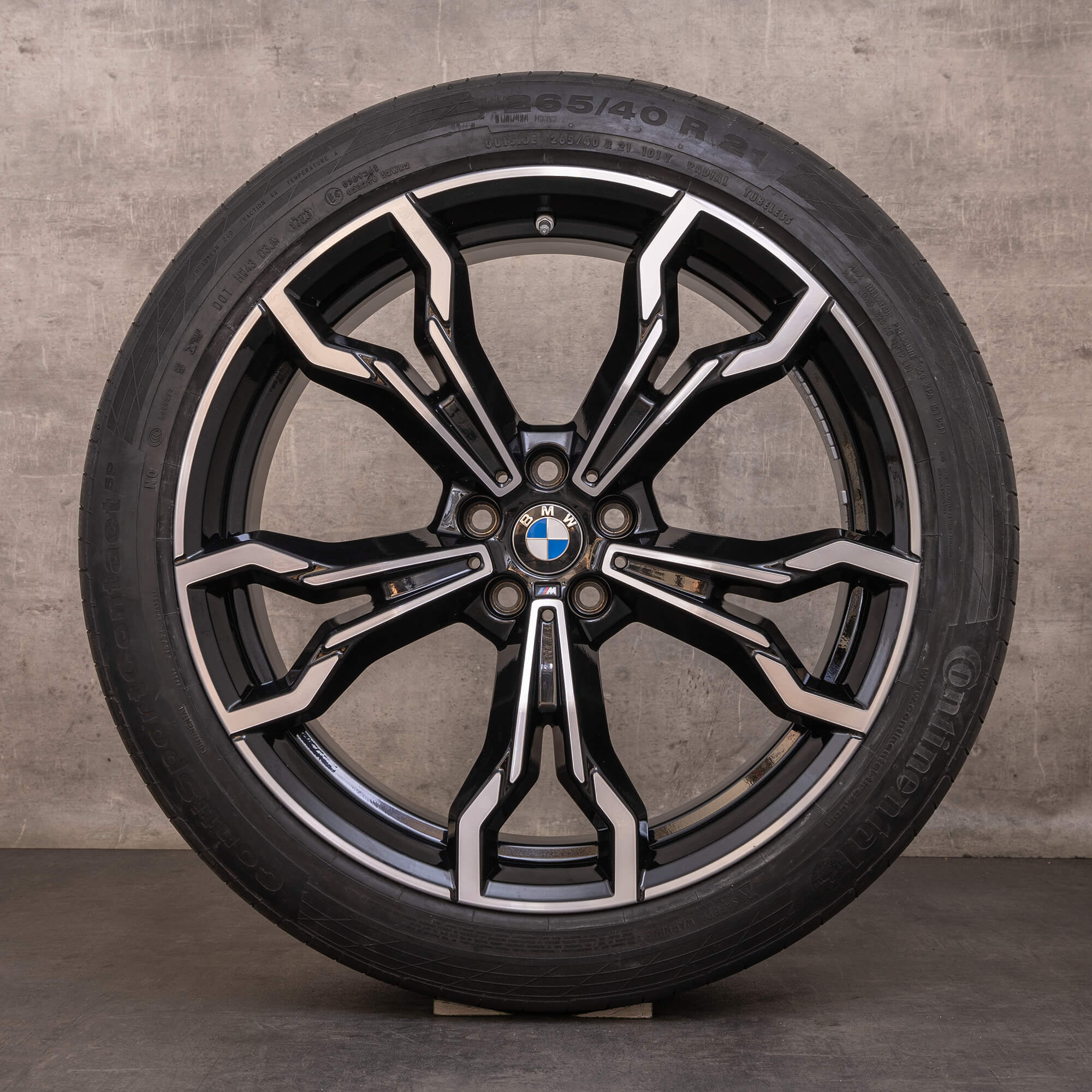 Originais BMW X3M X4M jantes e pneus inverno 21 polegadas F97 F98 estilo 765 M 8060041 8060042 preto brilhante virado