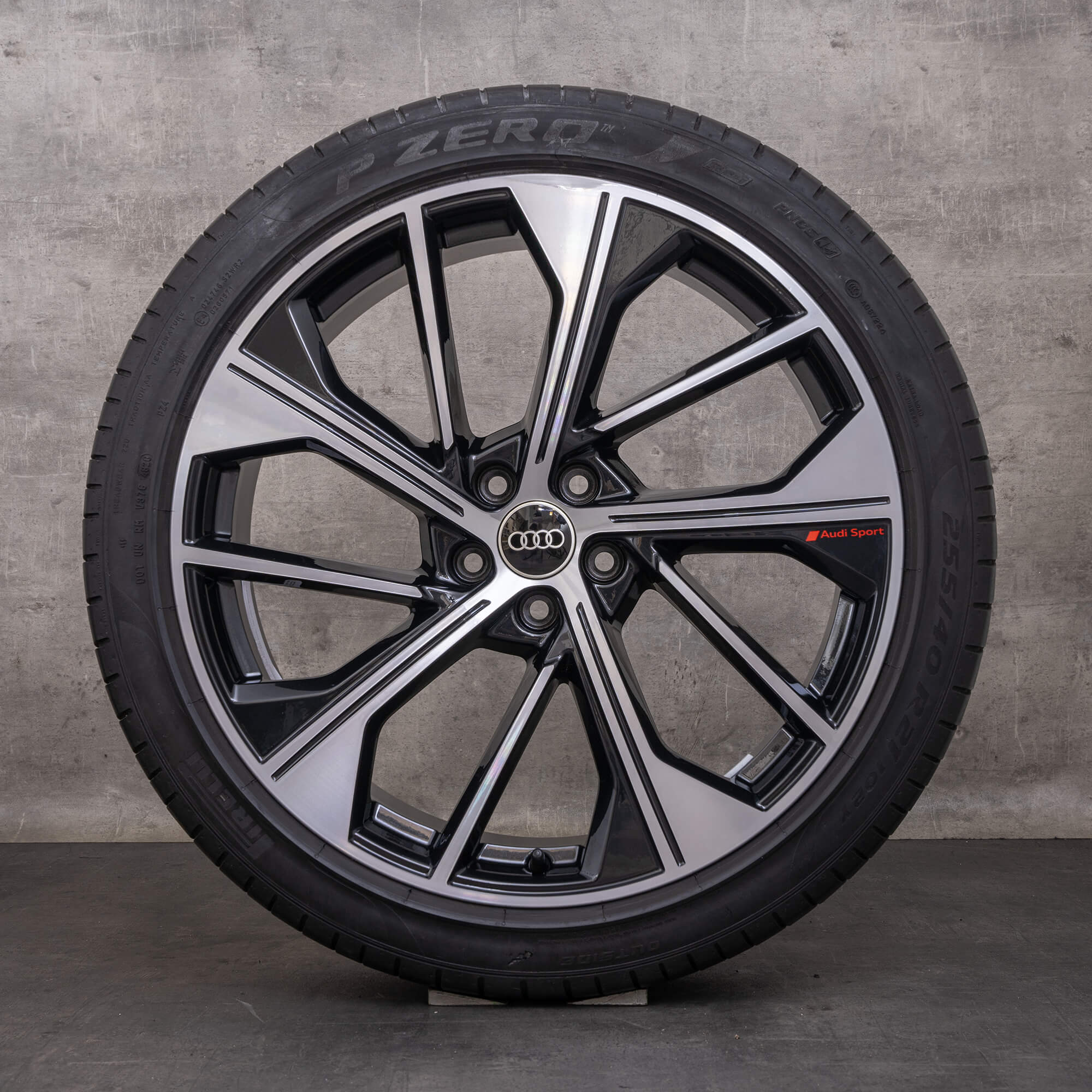 Originale Audi Q5 SQ5 felger 21 tommers FY sommerhjul 80A601025BQ svart blank dreid