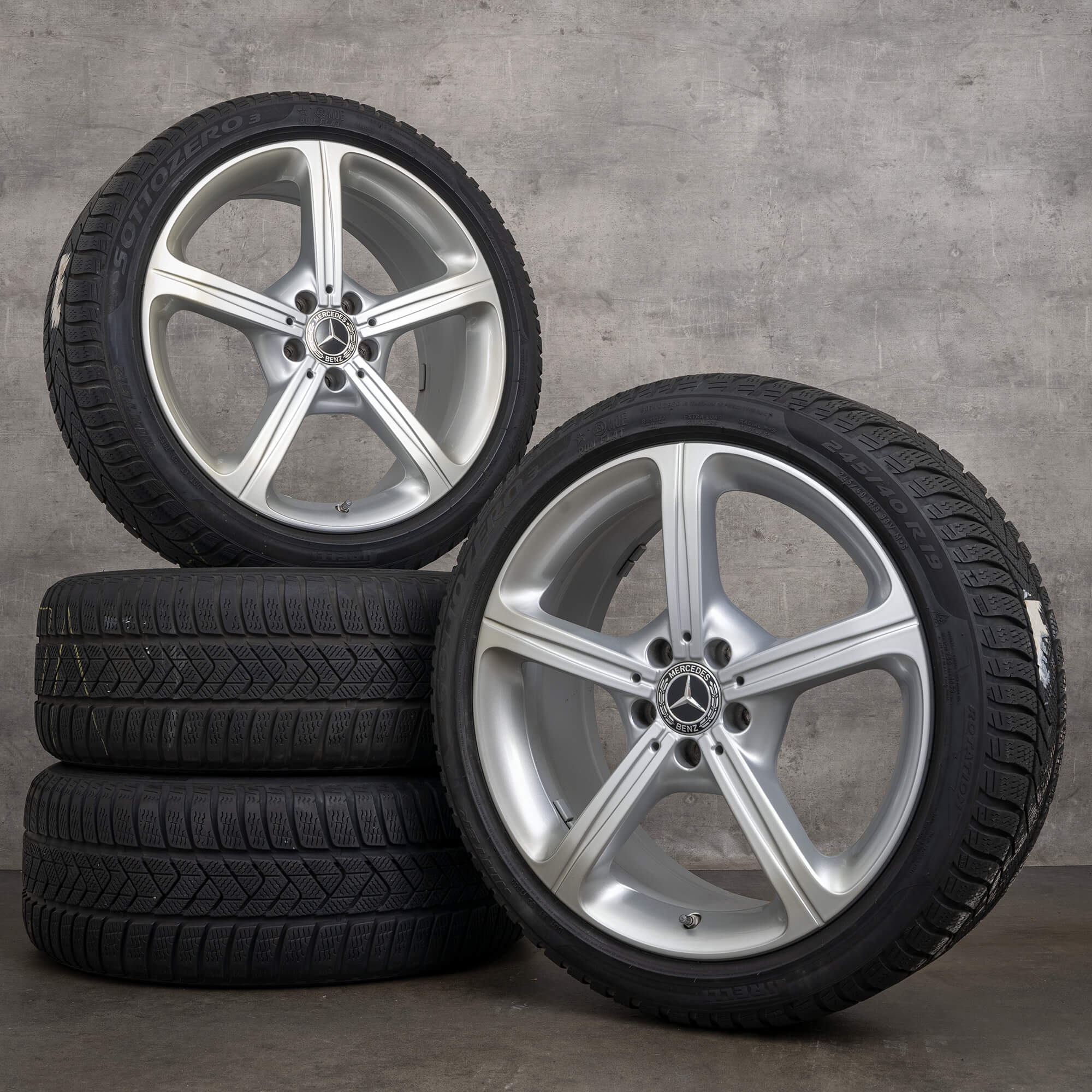 Oryginalne koła zimowe Mercedes Benz CLS 19 cali Coupé C257 Felgi A2574011000 srebrne
