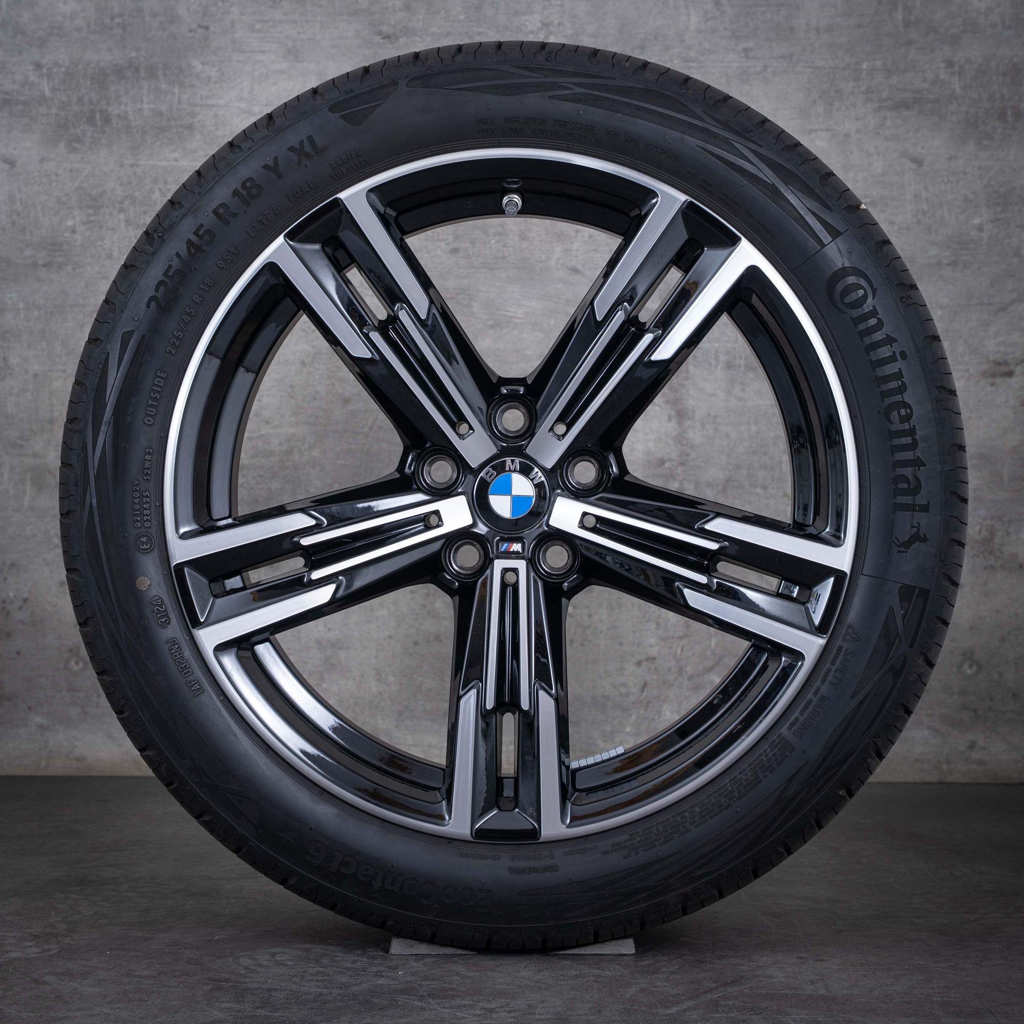 Oryginał BMW seria 2 3 4 felgi 18 cali G42 G20 G21 G22 G23 koła letnie stylizacja 848 M 8746631 jet black polerowane toczone