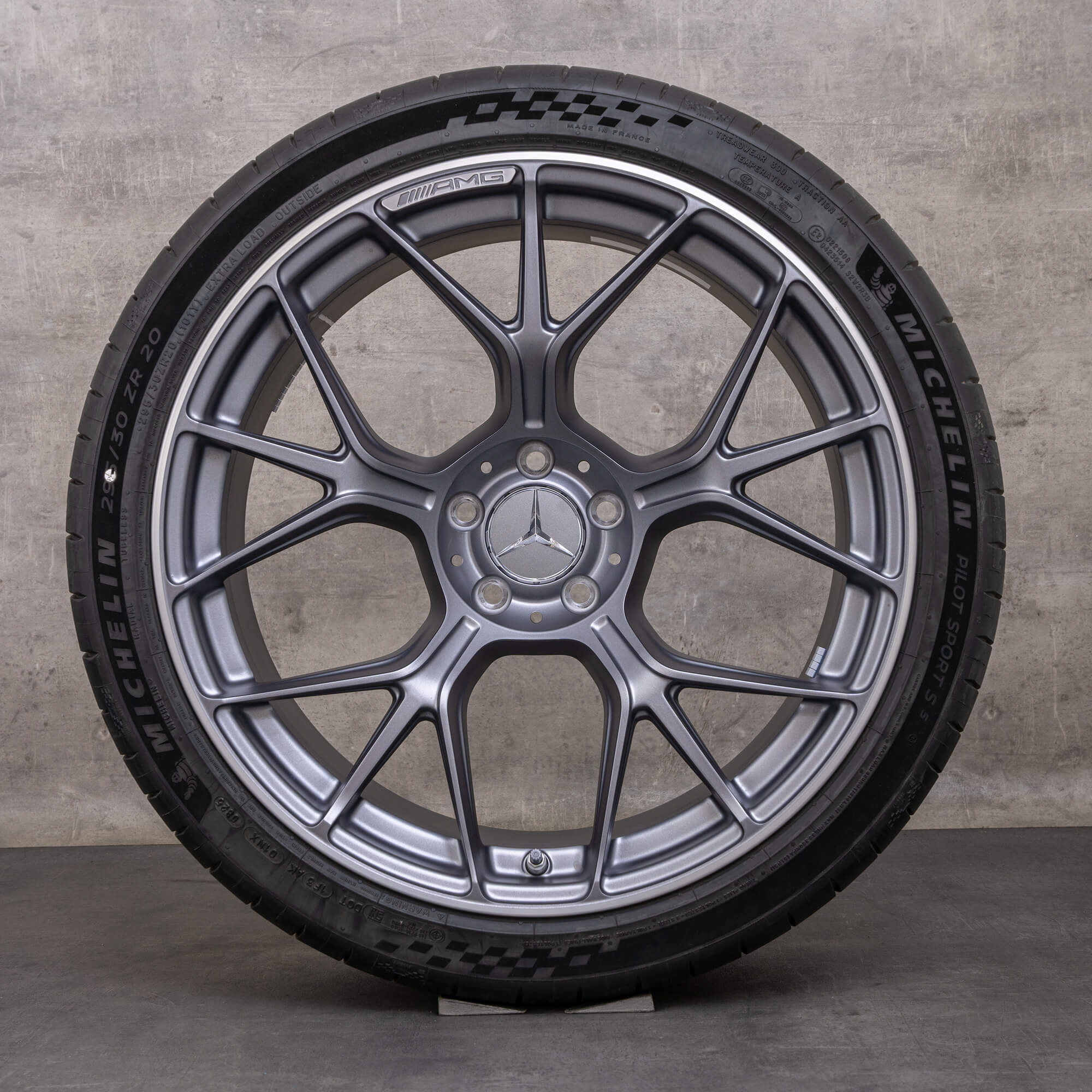 Original Mercedes Benz CLE 53 AMG 4Matic Felgen 20 Zoll C236 A236 Sommerräder A2364013100 A2364013200 himalaya grey matt glanzgedreht NEU