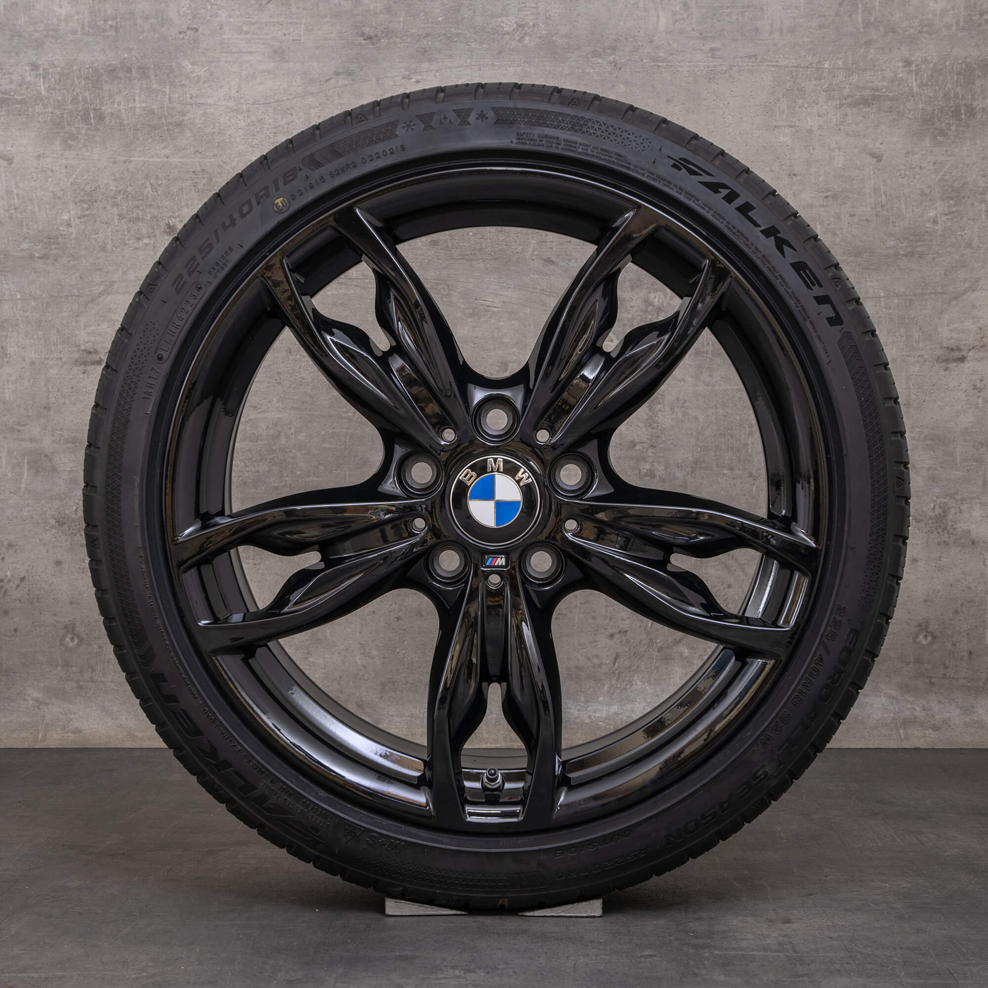Original BMW 2er Felgen 18 Zoll F22 F23 Allwetterreifen Styling 436 M 7845870 schwarz glanz