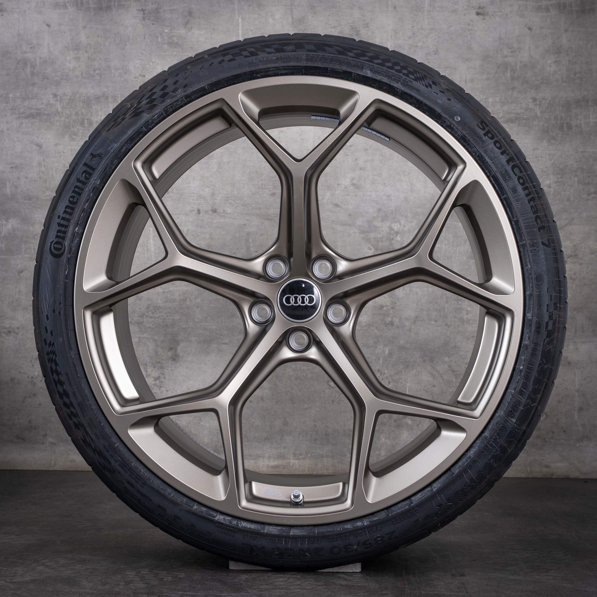 Originale Audi RS6 RS7-felger 22 tommer 4K C8 Performance sommerhjul 4K0601025CQ galaxy satinmatt