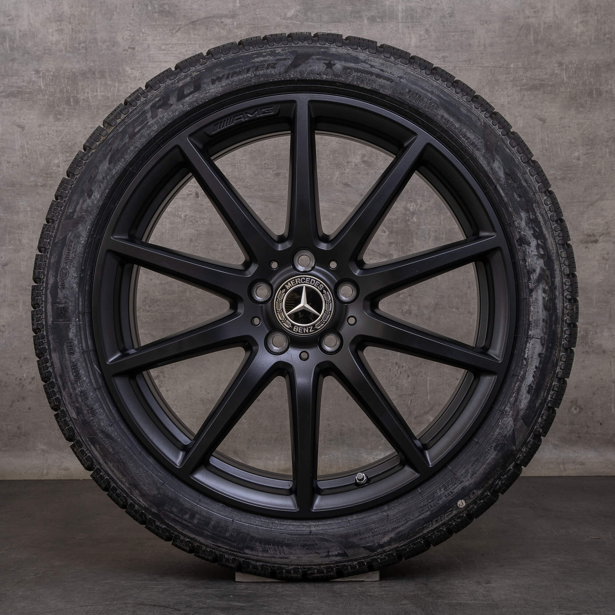 Oem Mercedes Benz Classe C C63 AMG pneus hiver 19 pouces W206 S206 jantes A2064016900 A2064012800 noir mat