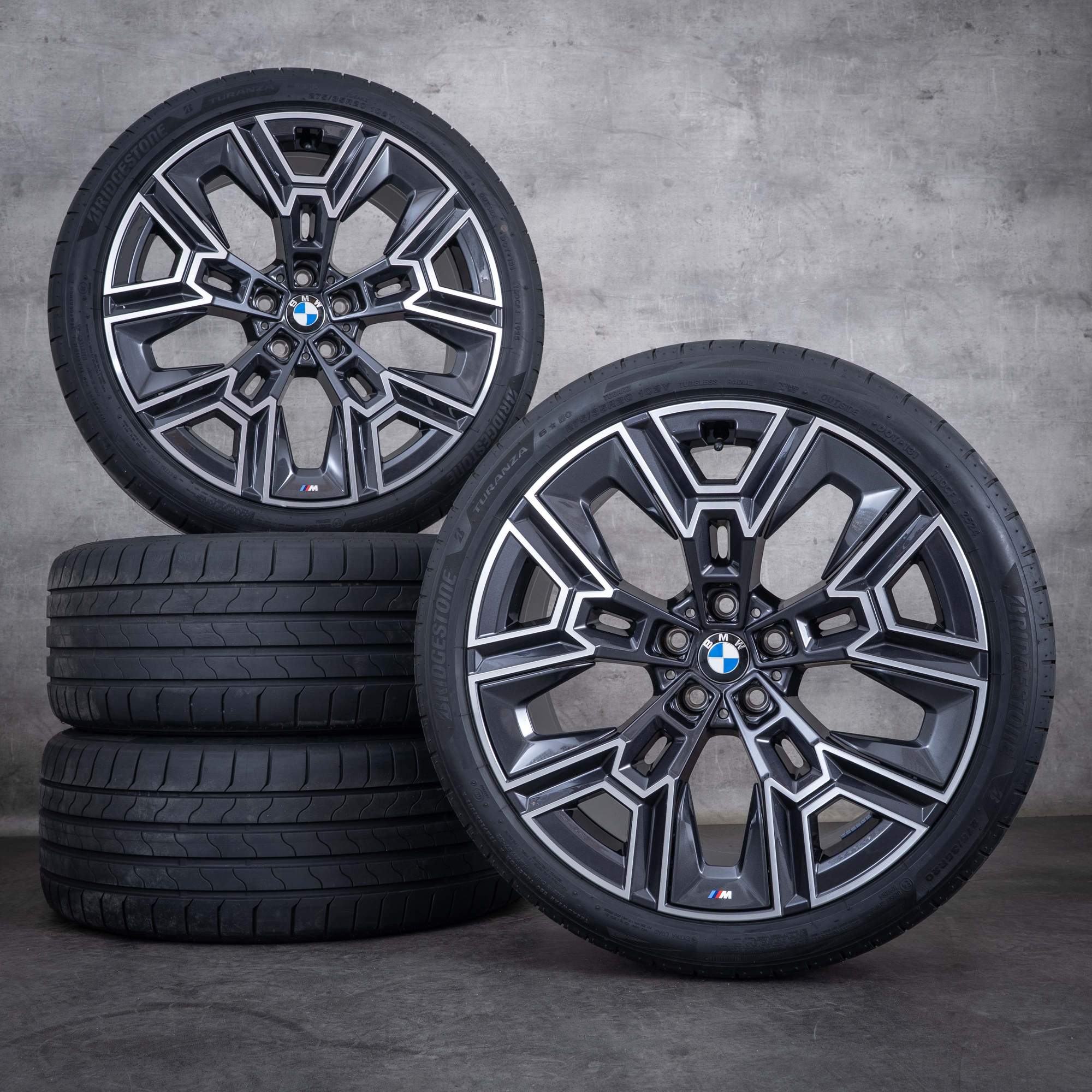 Oryginalne koła zimowe BMW serii 5 i5 20 cali G60 G61 stylizacja felg 939 M 5A324E8 5A324E9 midnight grey polerowane