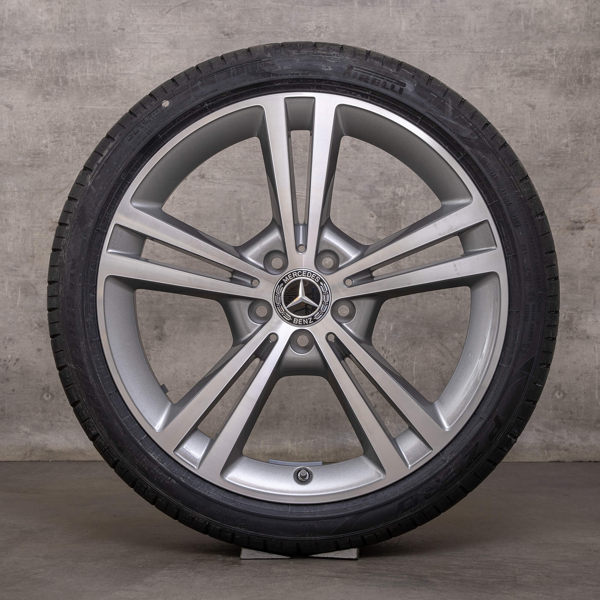 Originální letni alu kola Mercedes Benz třídy A B CLA 19 palců W177 V177 W247 C118 X118 A1774010800 himalaya šedá lesklá soustružená