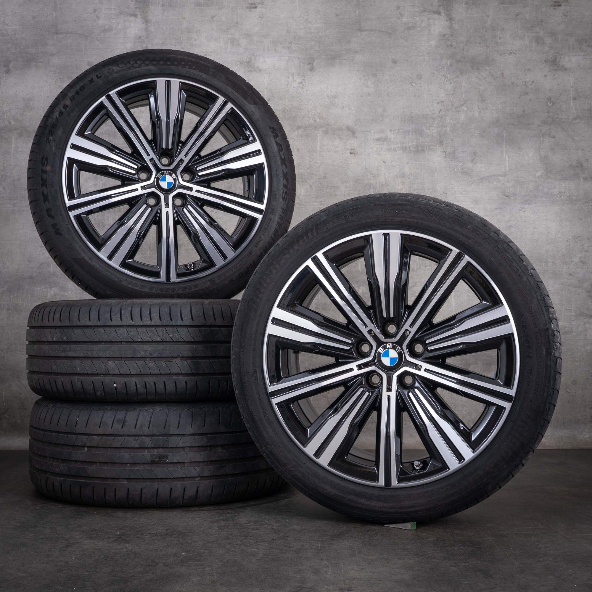 Original BMW 2er 3er 4er Felgen 18 Zoll G42 G20 G21 G22 G23 Sommerräder Styling 782 6883524 jet black uni Front glanzgedreht