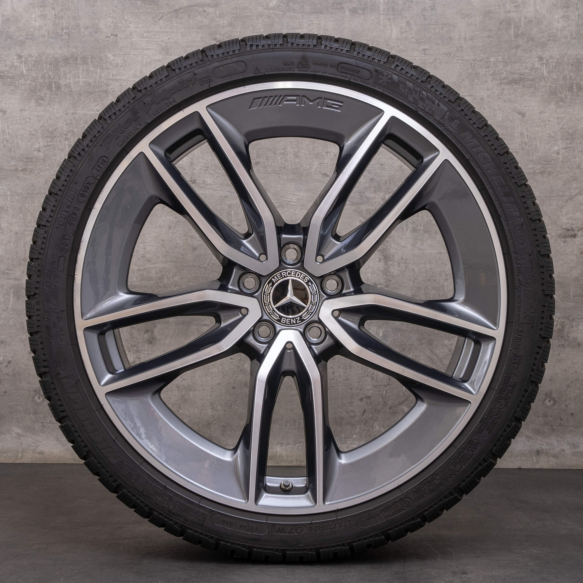 Original AMG Mercedes E-Klasse E43 E53 Winterräder 20 Zoll W213 S213 A238 C238 Felgen A2134014900 A2134015000 himalaya grey glanzgedreht