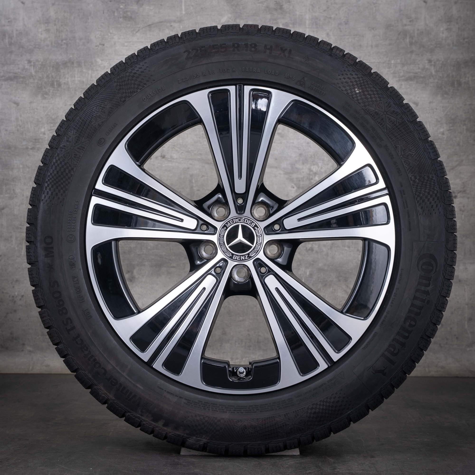 Oryginalne koła zimowe Mercedes Benz Klasy E 18 cali W214 S214 A2144012200 czarne, Polerowane na wysoki połysk