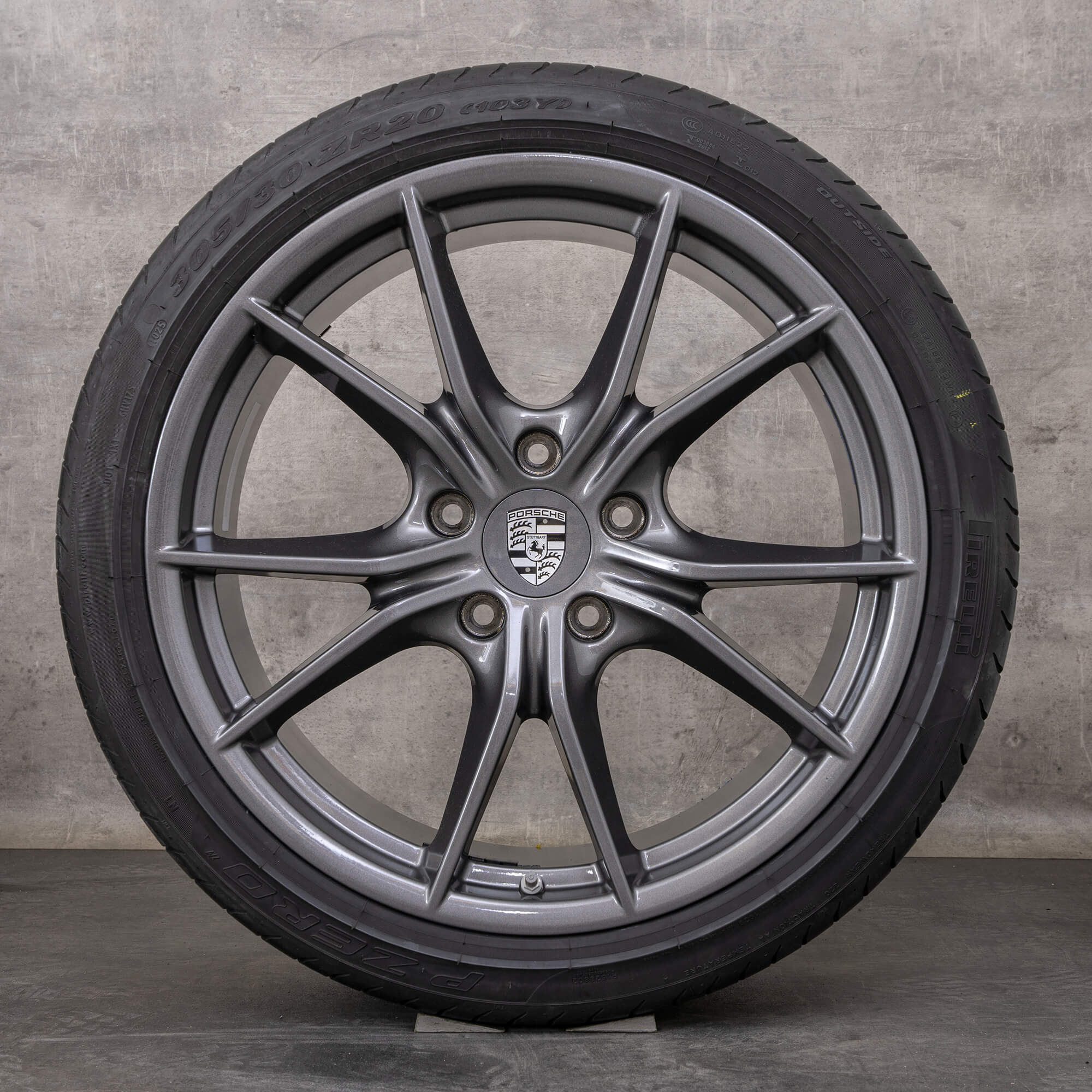 Original Porsche 991 II Felgen 20 Zoll C2 Carrera T Sommerräder 99136271000 99136276000 titan glanz
