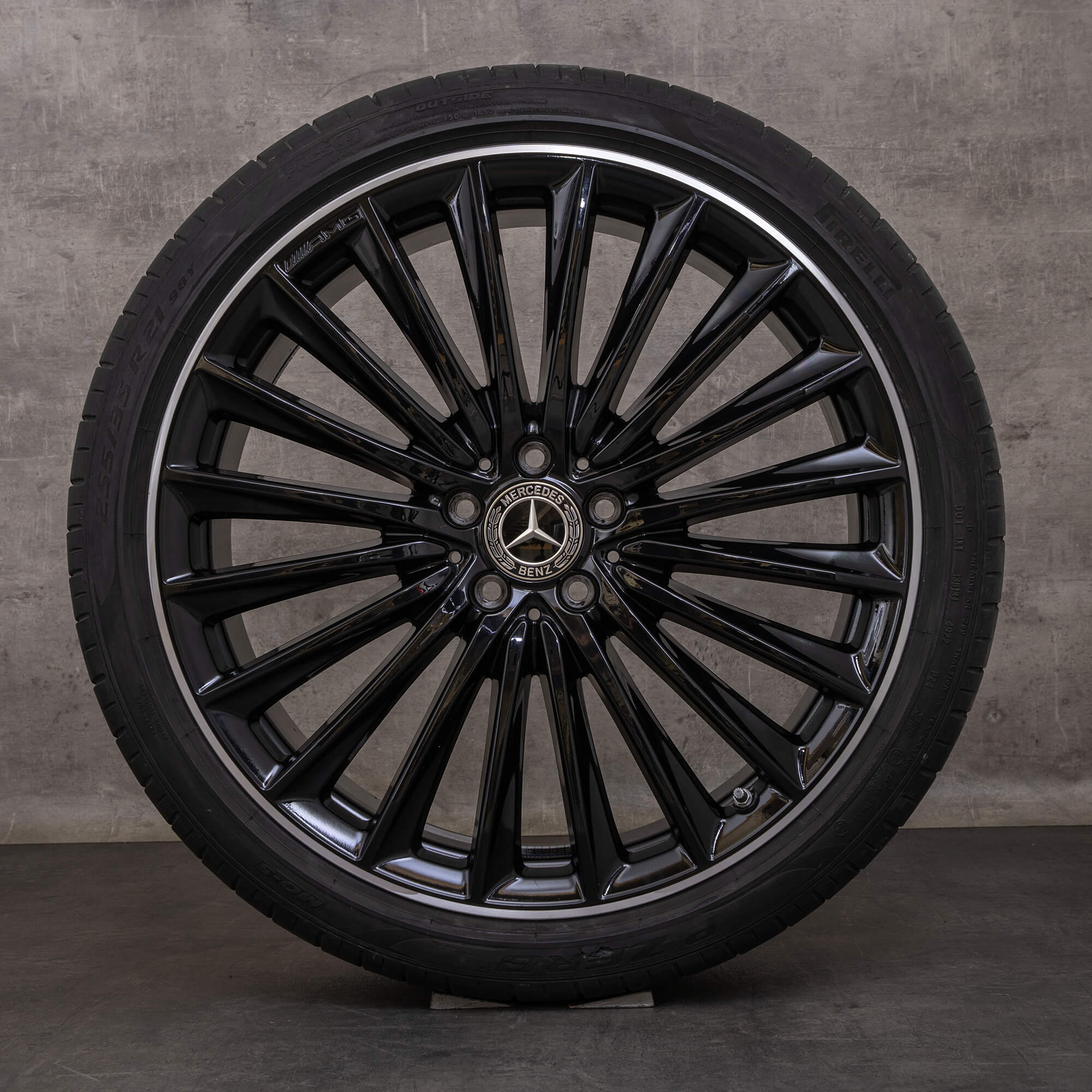 Oryginalne koła zimowe Mercedes Benz EQE AMG 21 cali V295 Felgi A2954012500 A2954012600 czarne Polerowane