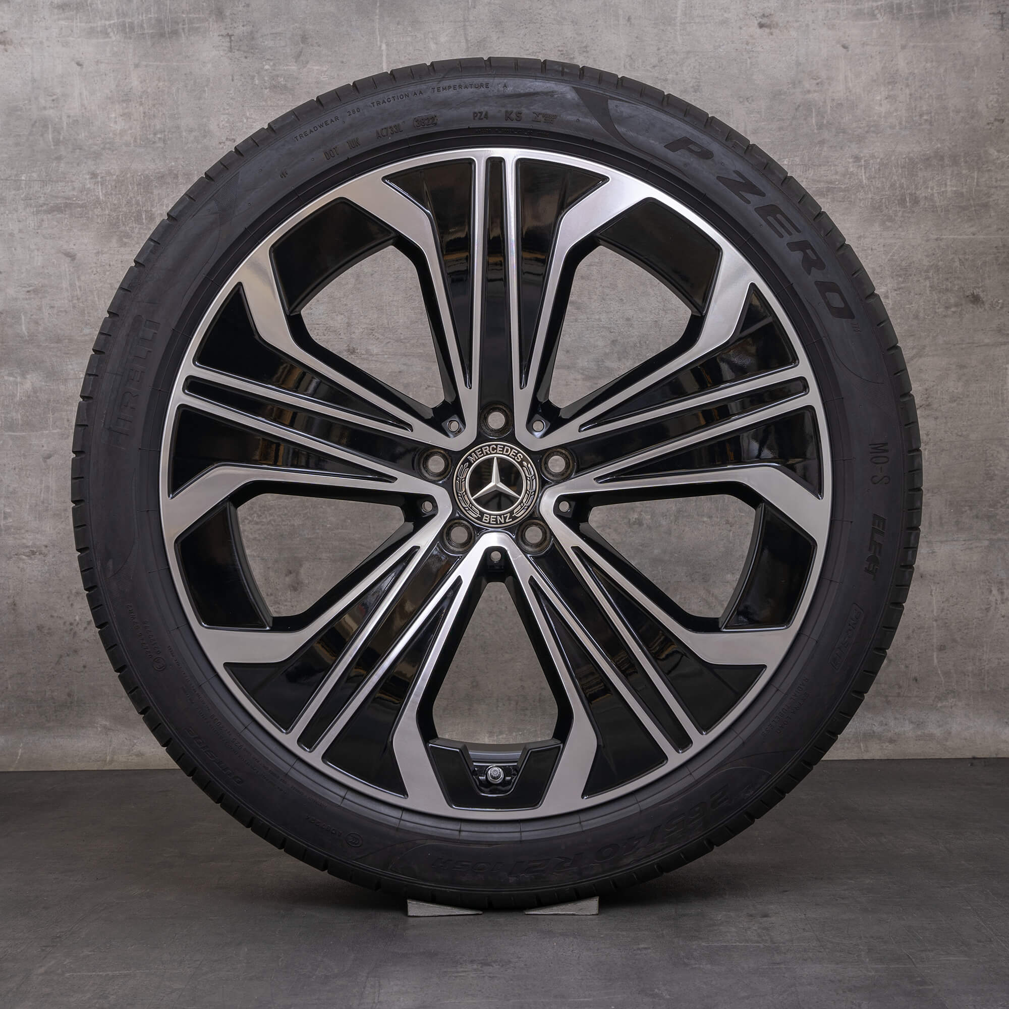 Jantes originais Mercedes Benz EQE de 21 polegadas SUV X294 jantes inverno A2944010200 pretas brilhantes torneadas