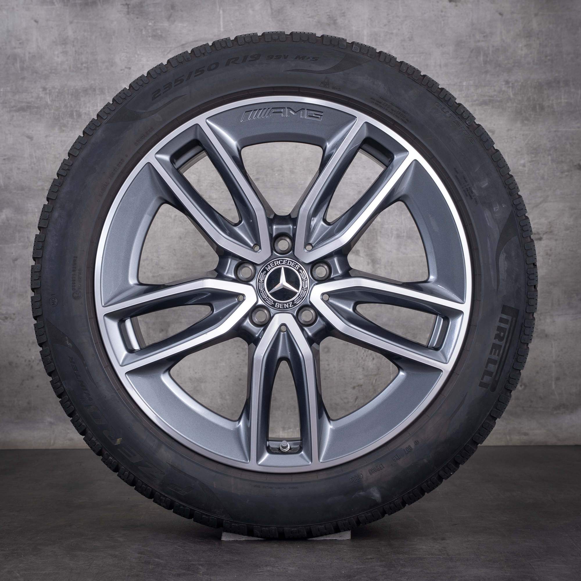 OEM Mercedes-Benz 19inch H247 X247 winter wheels GLA GLB 35 45 S AMG A2474011800 Himalaya Gray diamond cut
