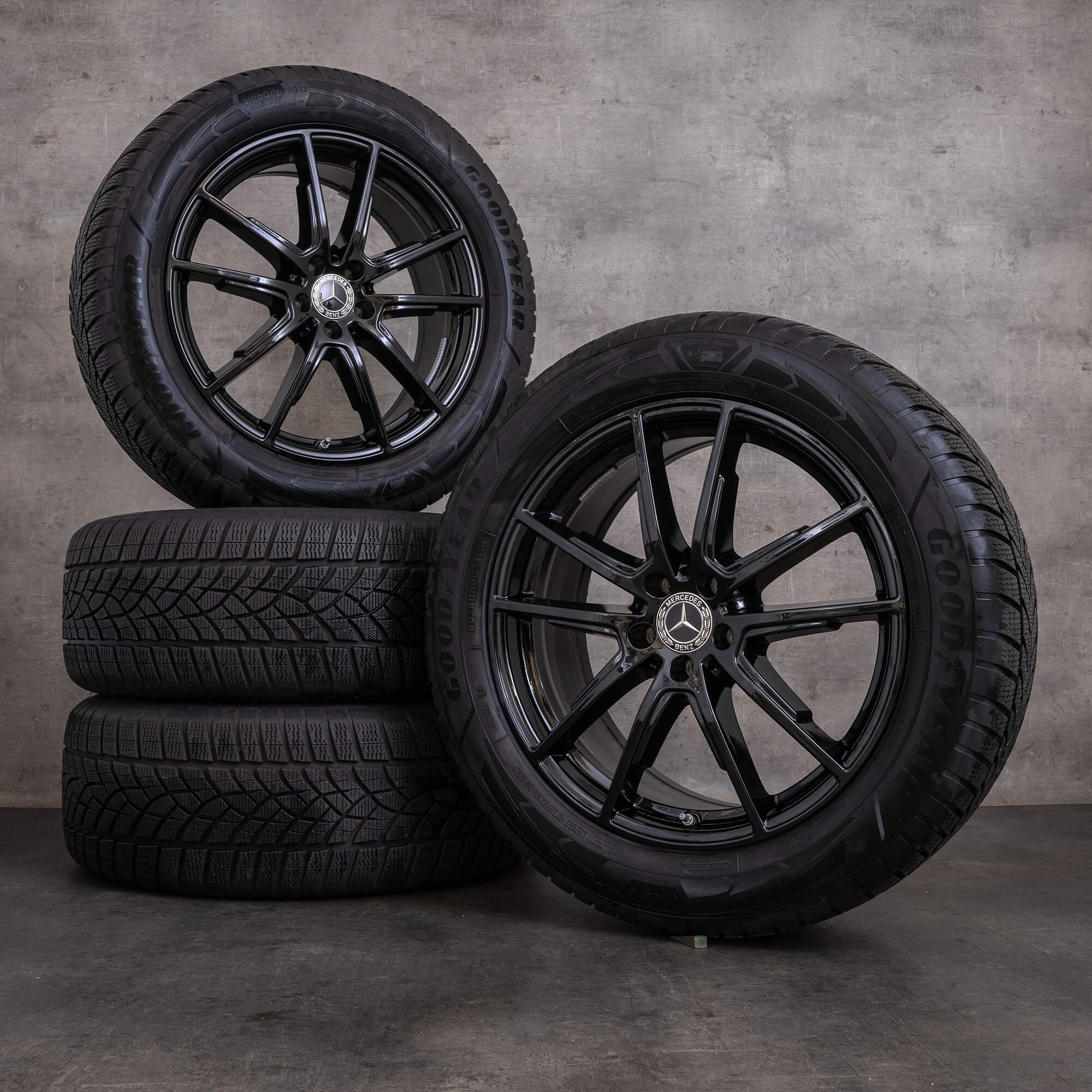 Orijinal Mercedes Benz EQS kış jant lastik 20 inç X296 SUV jantlar A2964010300 siyah parlak YENİ