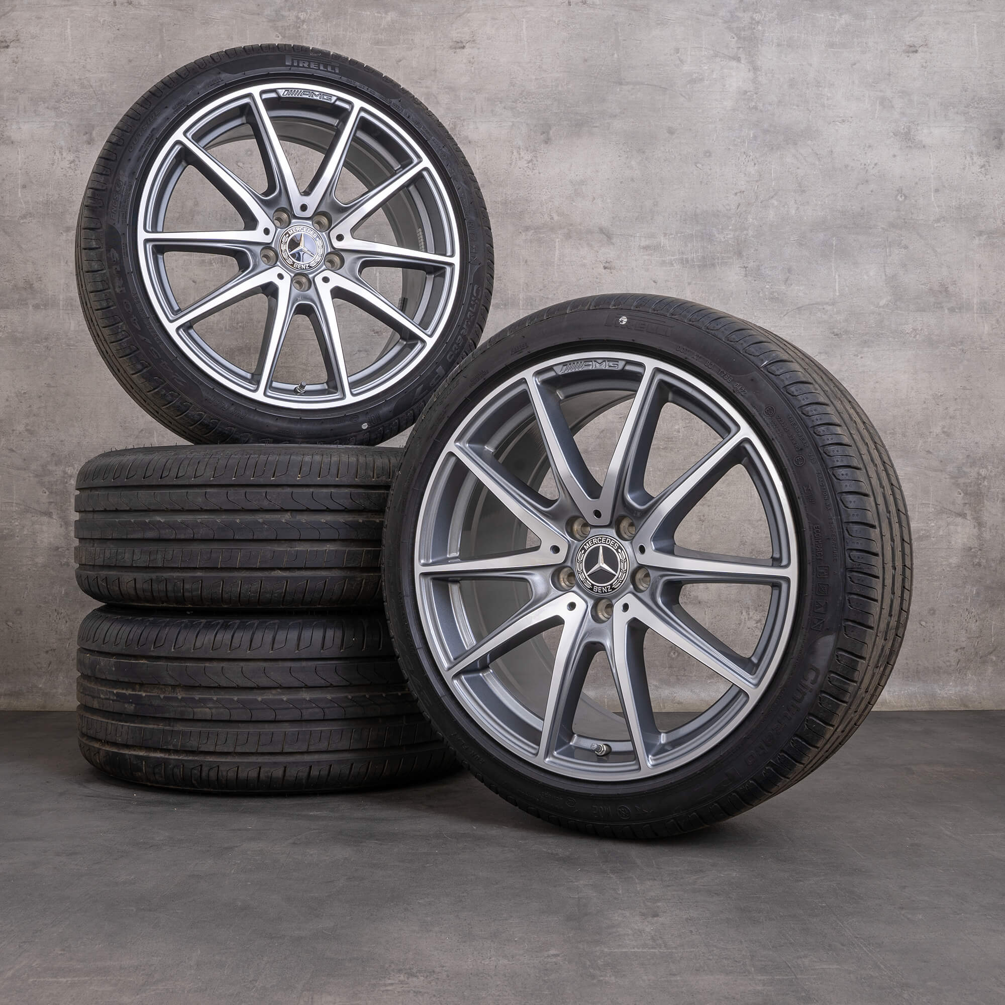 Genuine Mercedes Benz Classe E AMG cerchi 19 pollici W213 S213 C238 A238 ruote estive A2134017300 A2134017400 himalaya grigio lucido tornito
