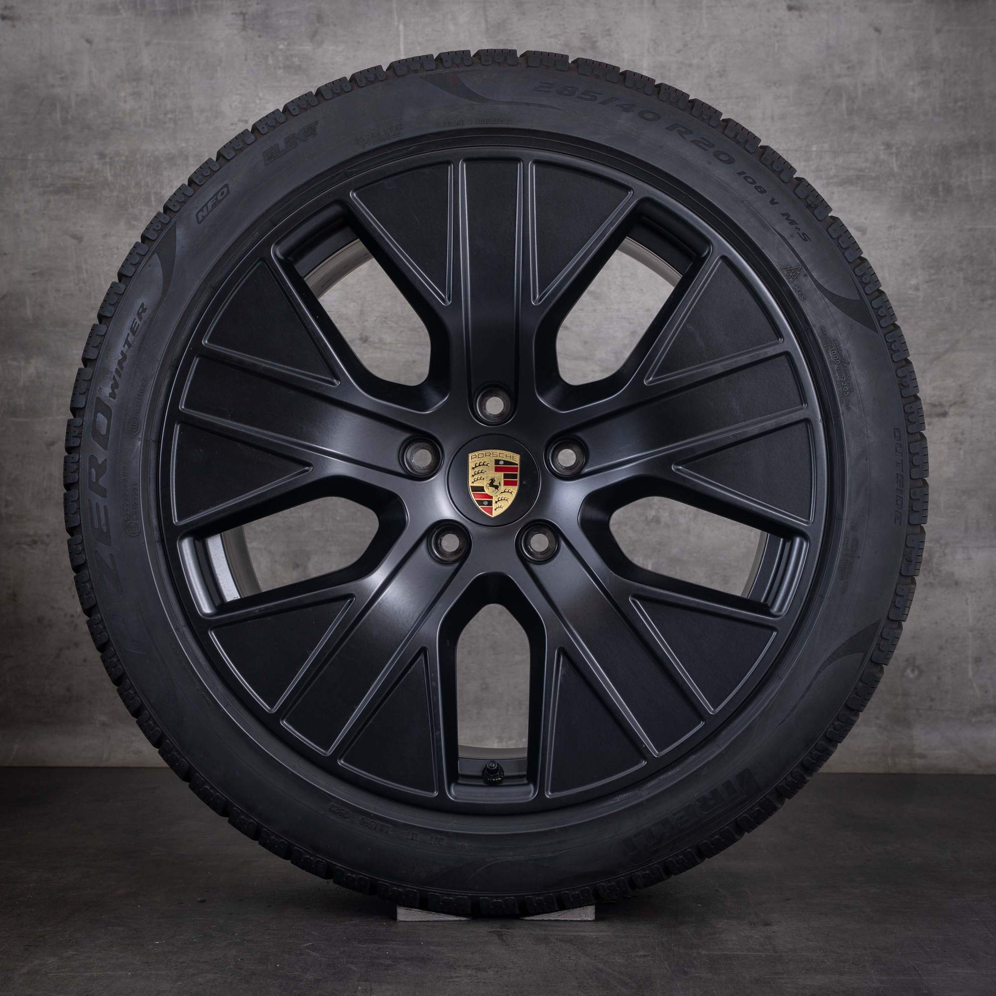 Original Porsche Taycan Winterräder 20 Zoll 9J1 Felgen 9J1601025J 9J1601025K schwarz matt