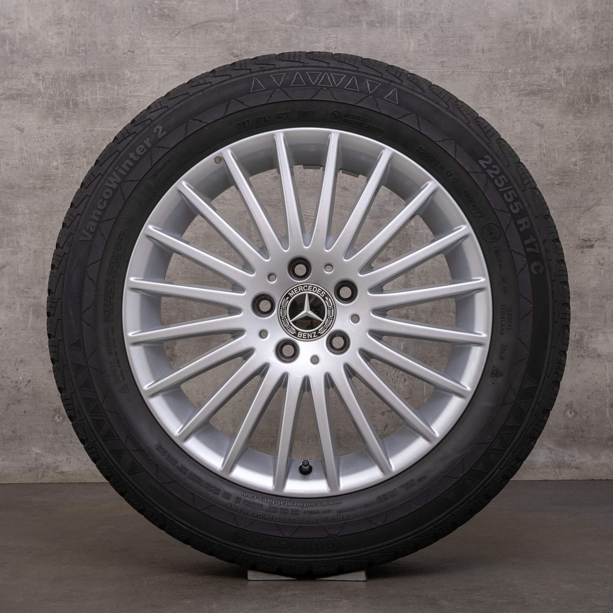 Original Mercedes Benz Classe V pneus d'hiver 17 pouces Vito Viano W447 jantes A4474014900 argent