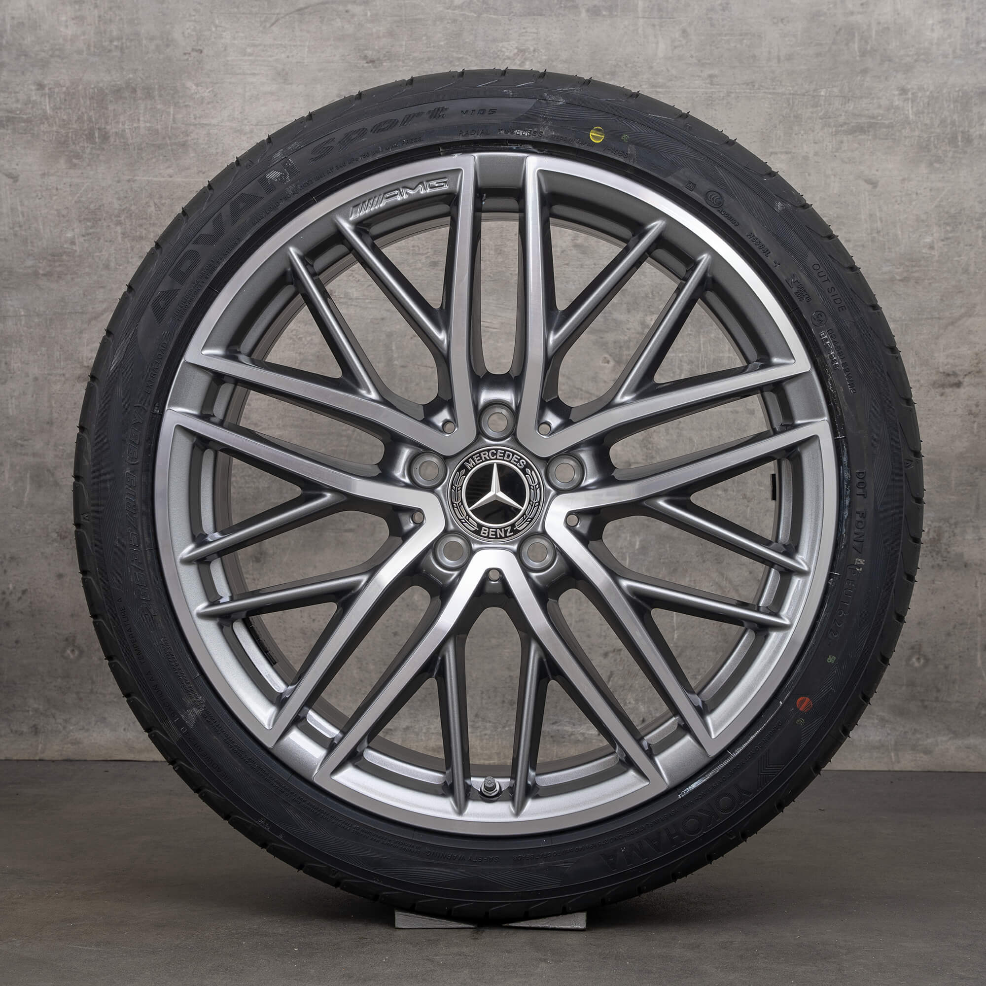 Original Mercedes Benz C-Klasse AMG C43 Felgen 19 Zoll W206 S206 Sommerräder A2064012300 A2064012400 himalaya grey glanzgedreht