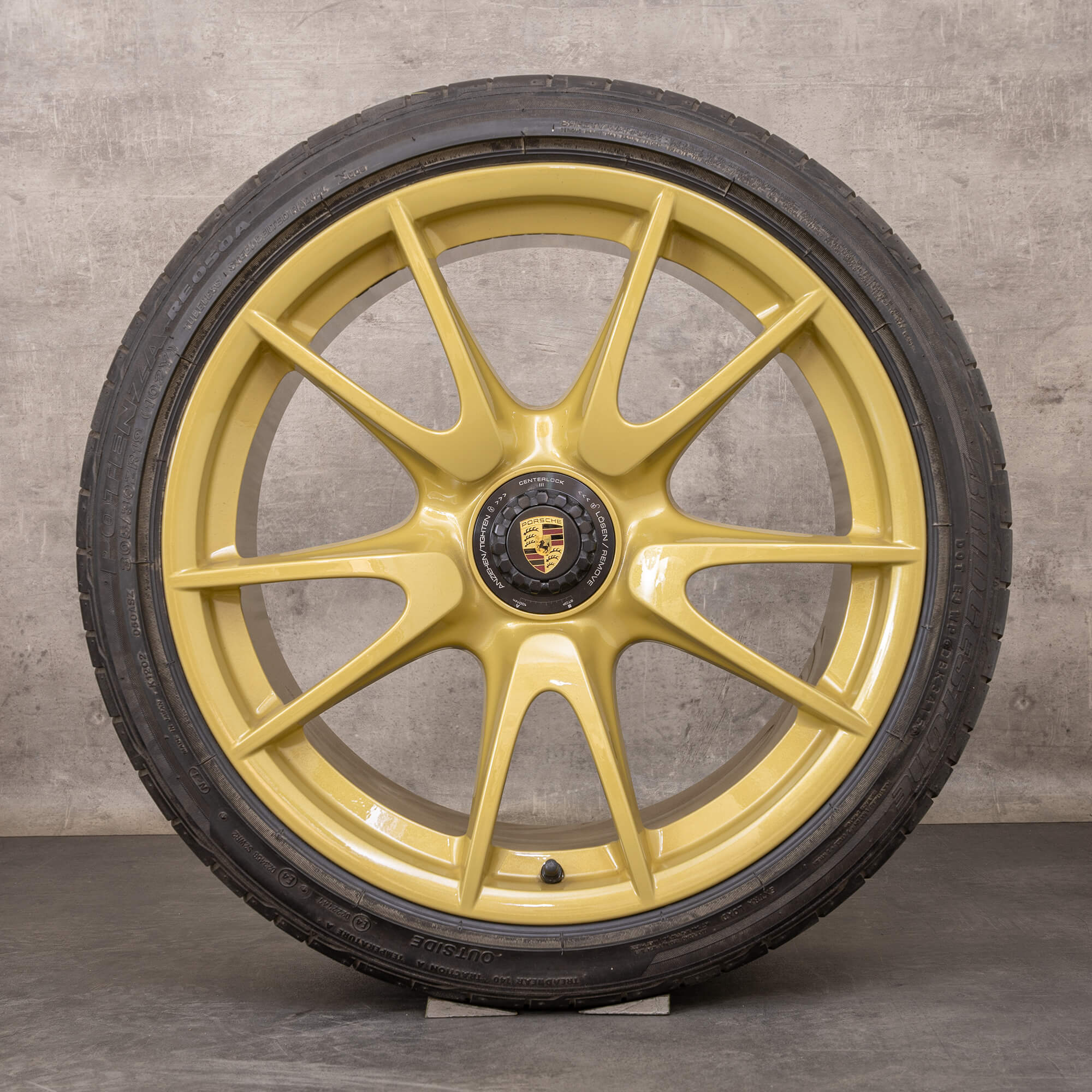 Original Porsche 911 Felgen 19 Zoll 997 GT3 Sommerräder 99736215795 99736216590 Felgen classic gold glanz