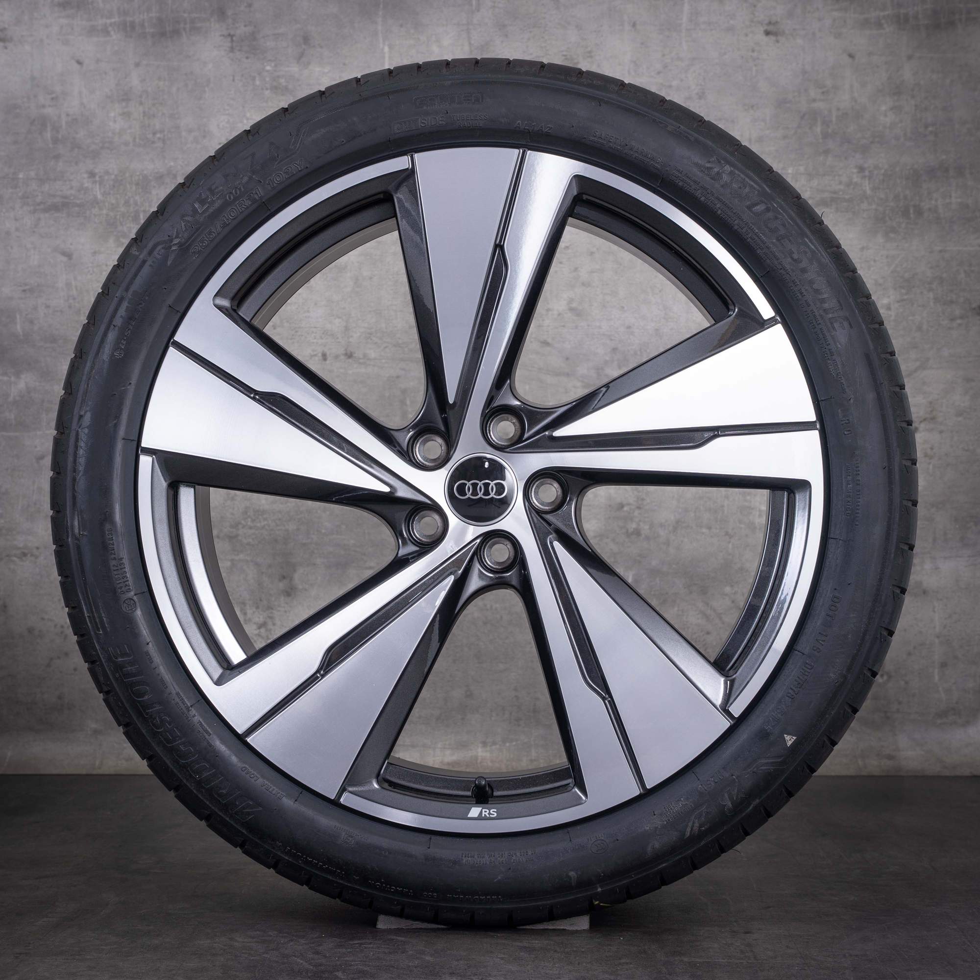 Original Audi Q5 SQ5 Felgen 21 Zoll FY GU Sommerräder 8MA601025N granit front glanzgedreht