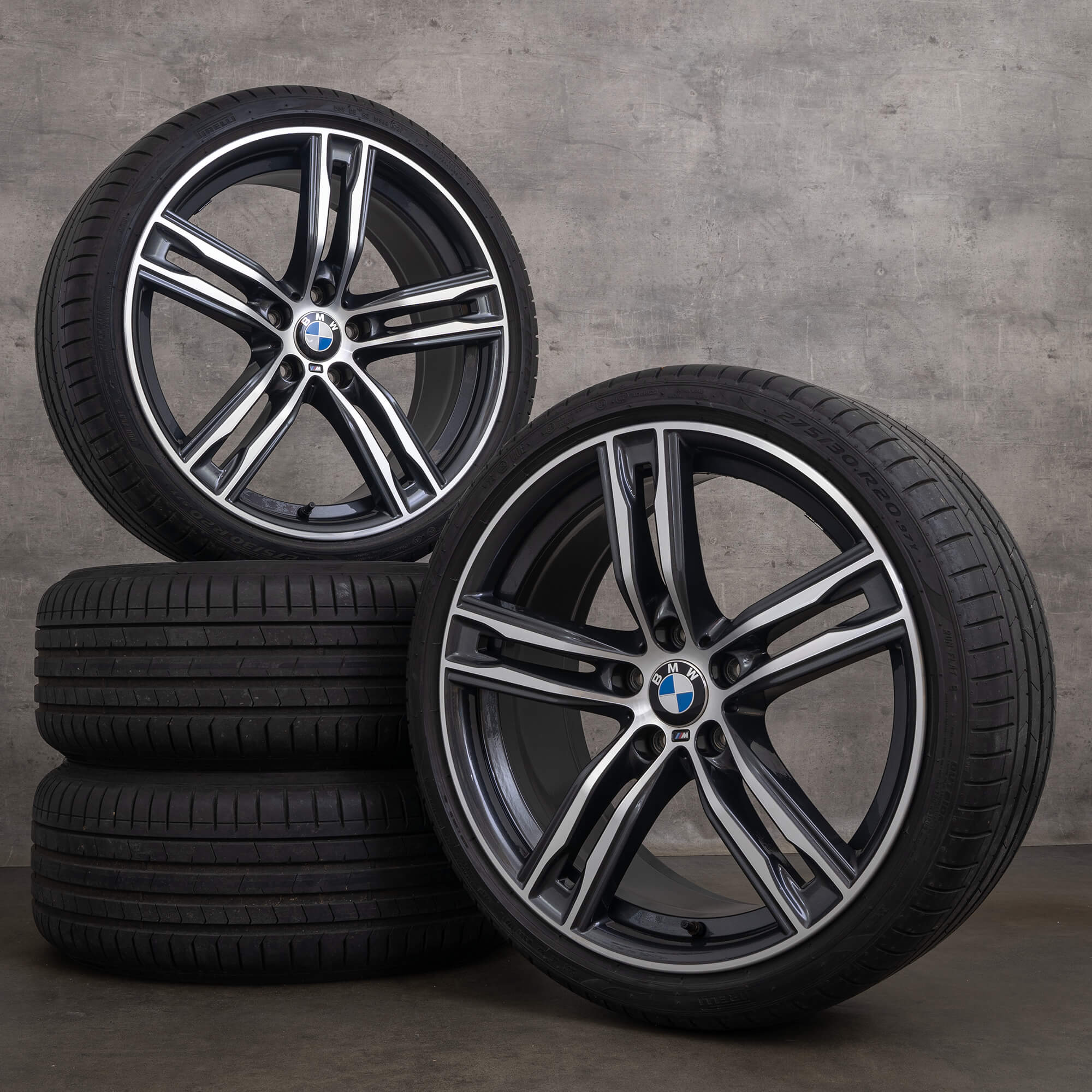 Original BMW 5er 6er Felgen 20 Zoll F10 F11 F06 F12 F13 Sommerräder 7856707 7856709 703 M orbit grey