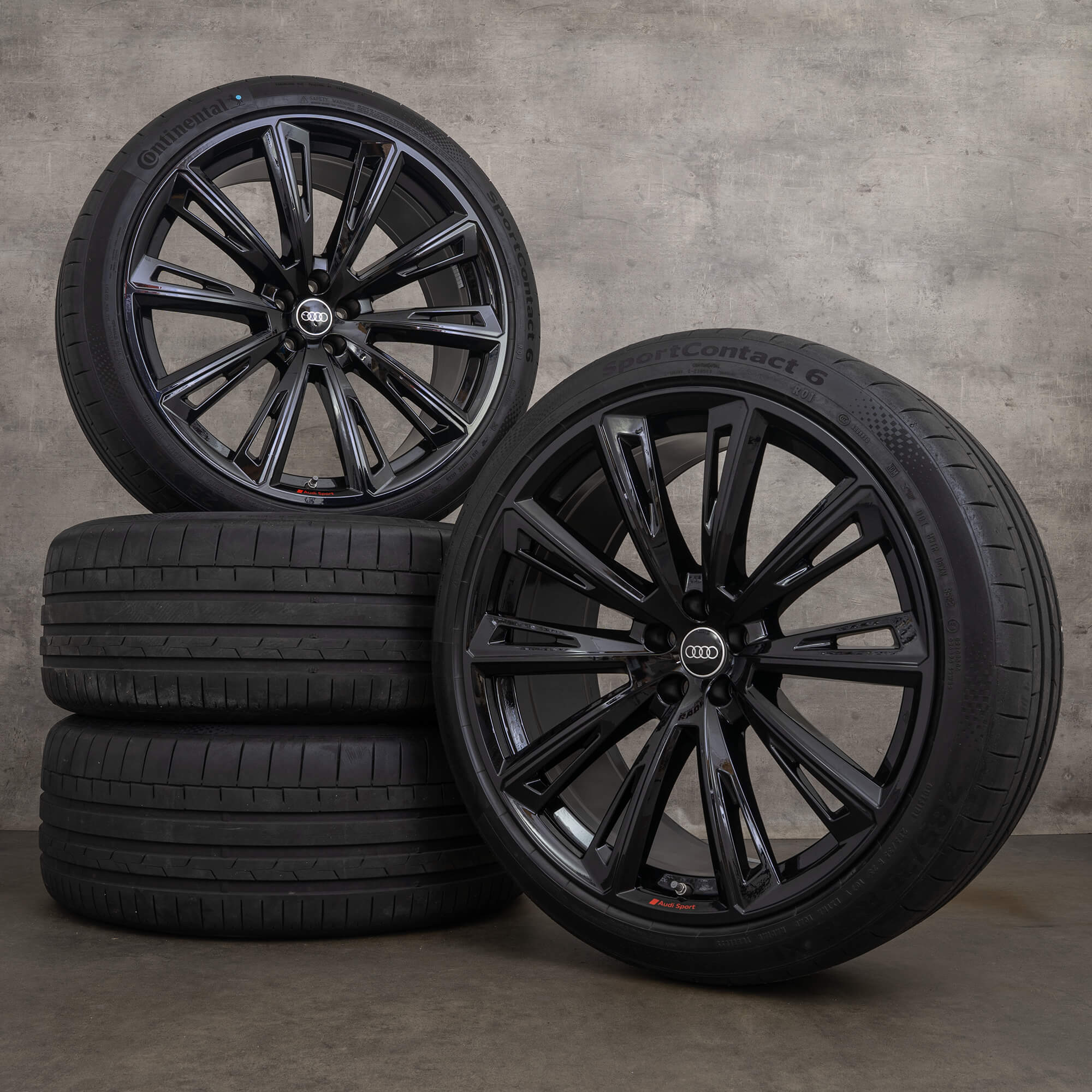 OEM Audi Q8 SQ8 4M8 23 inch rims summer tires 4M8601025R wheels black