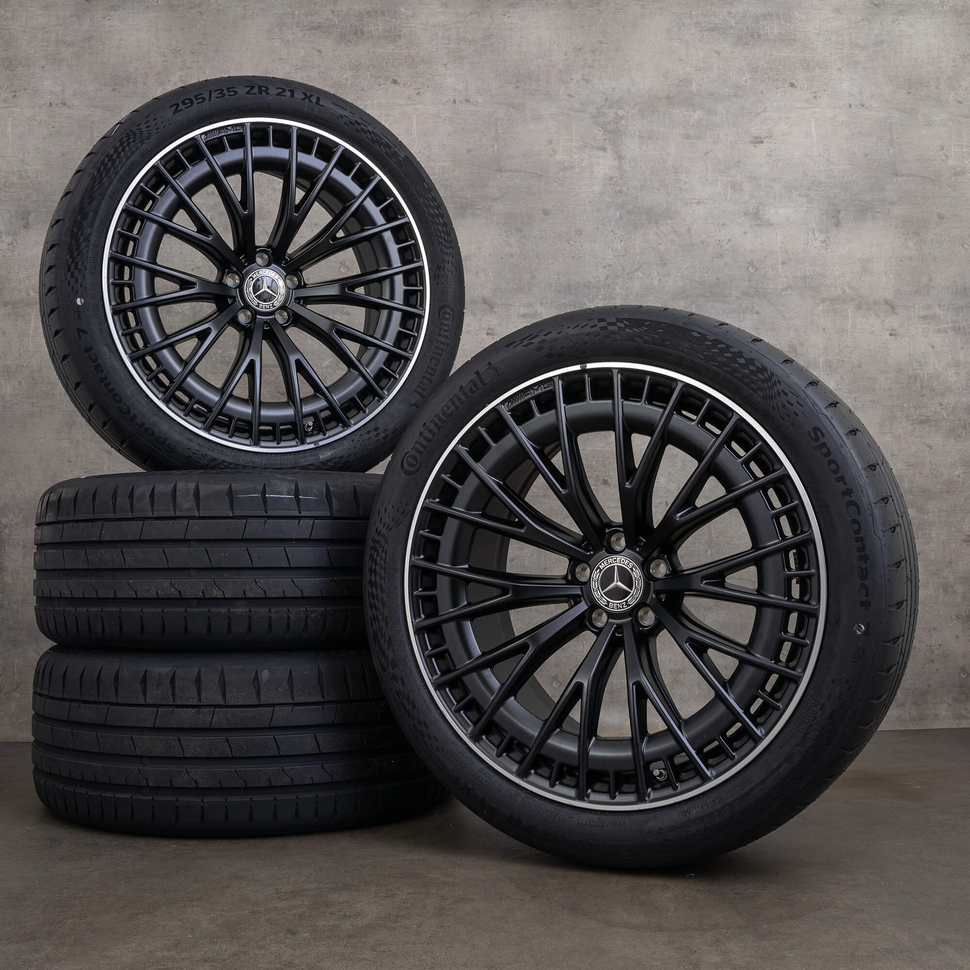 Oryginalne felgi Mercedes Benz EQS 53 AMG 21 cali V297 4Matic+ koła letnie A2974012900 czarny mat Polerowane NOWOŚĆ