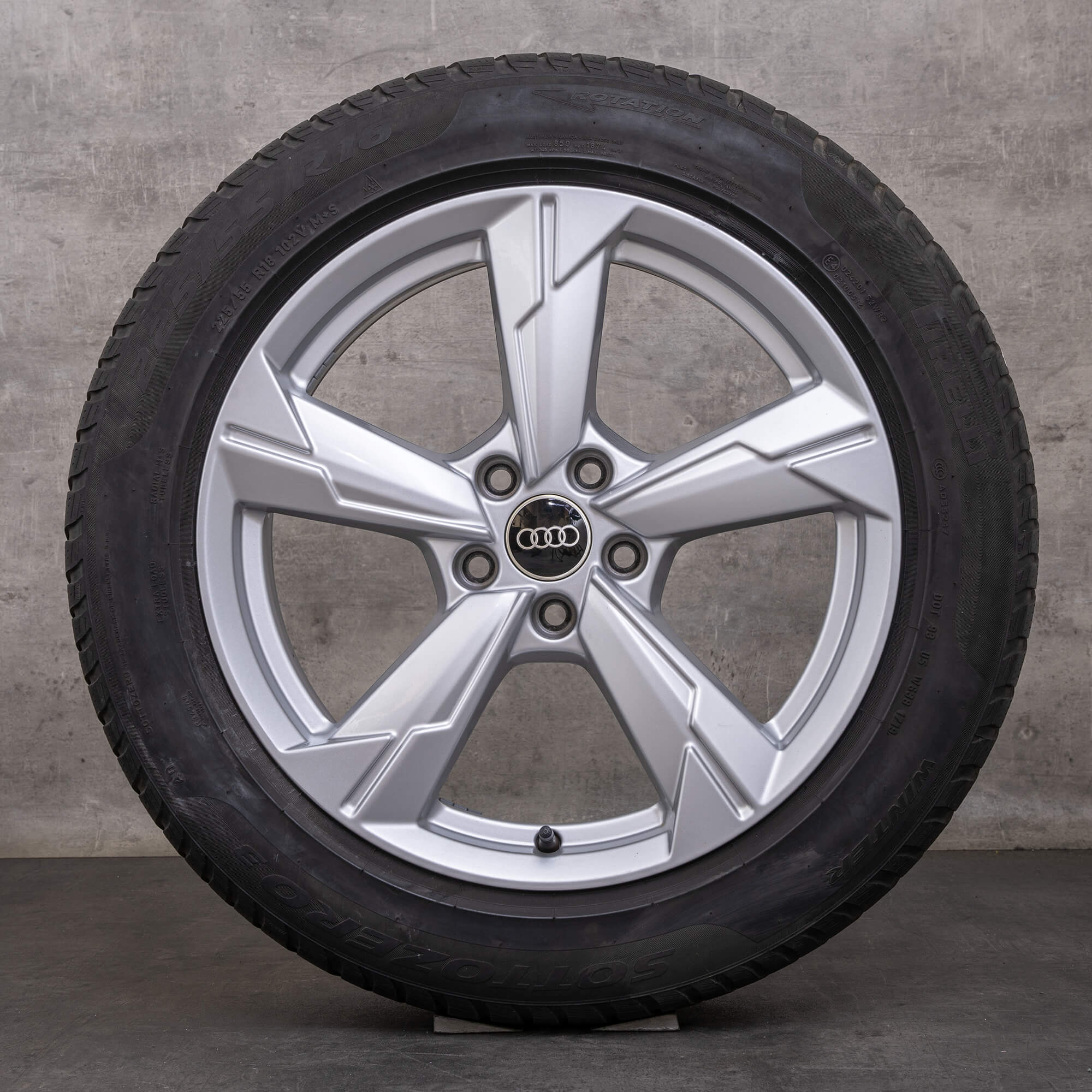 Original Audi A6 S6 jante vară 18 inch 4K C8 4K0601025D argintiu lucios