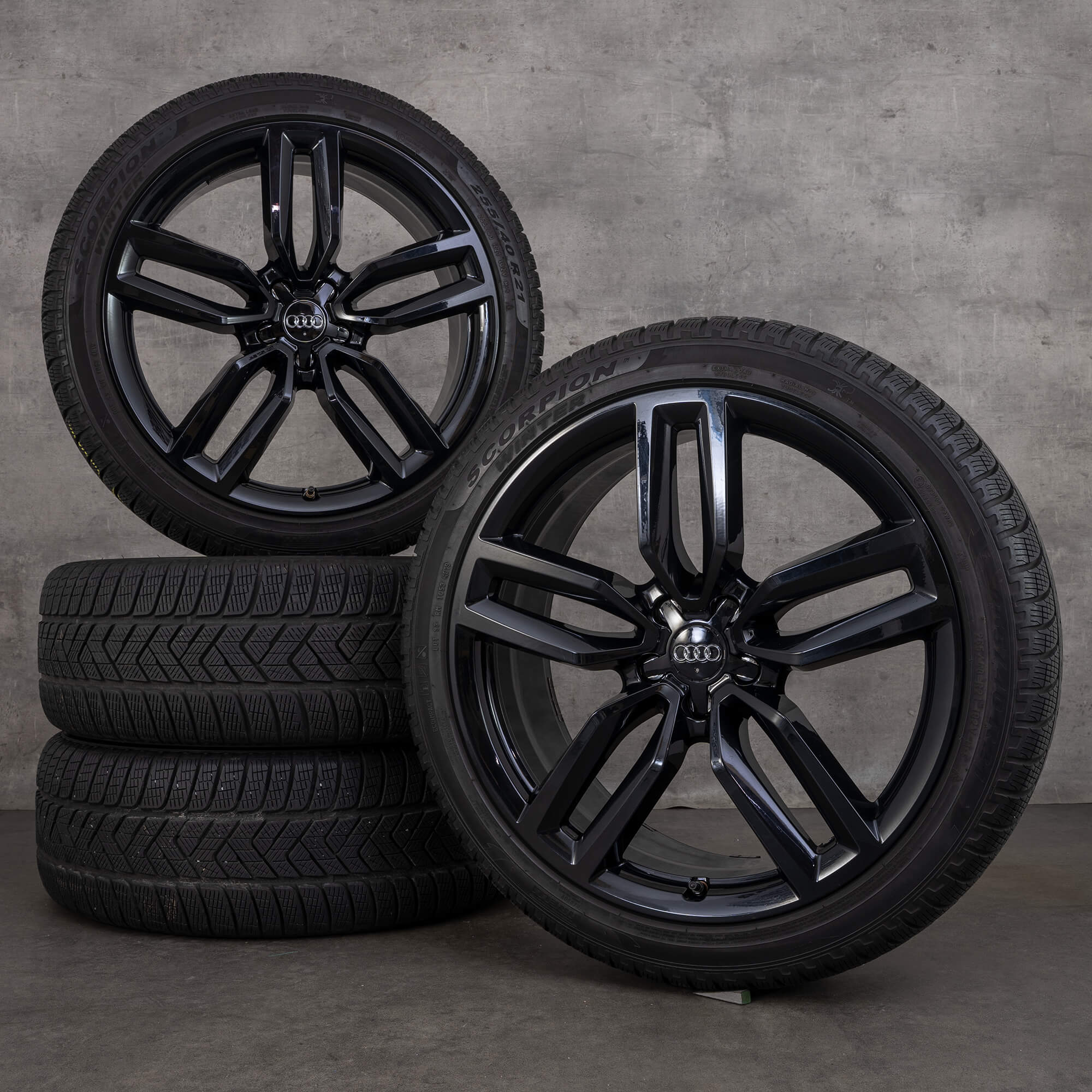 Originale Audi Q5 SQ5 vinterhjul 21 tommers 8R felger 8R0601025CP svart blank