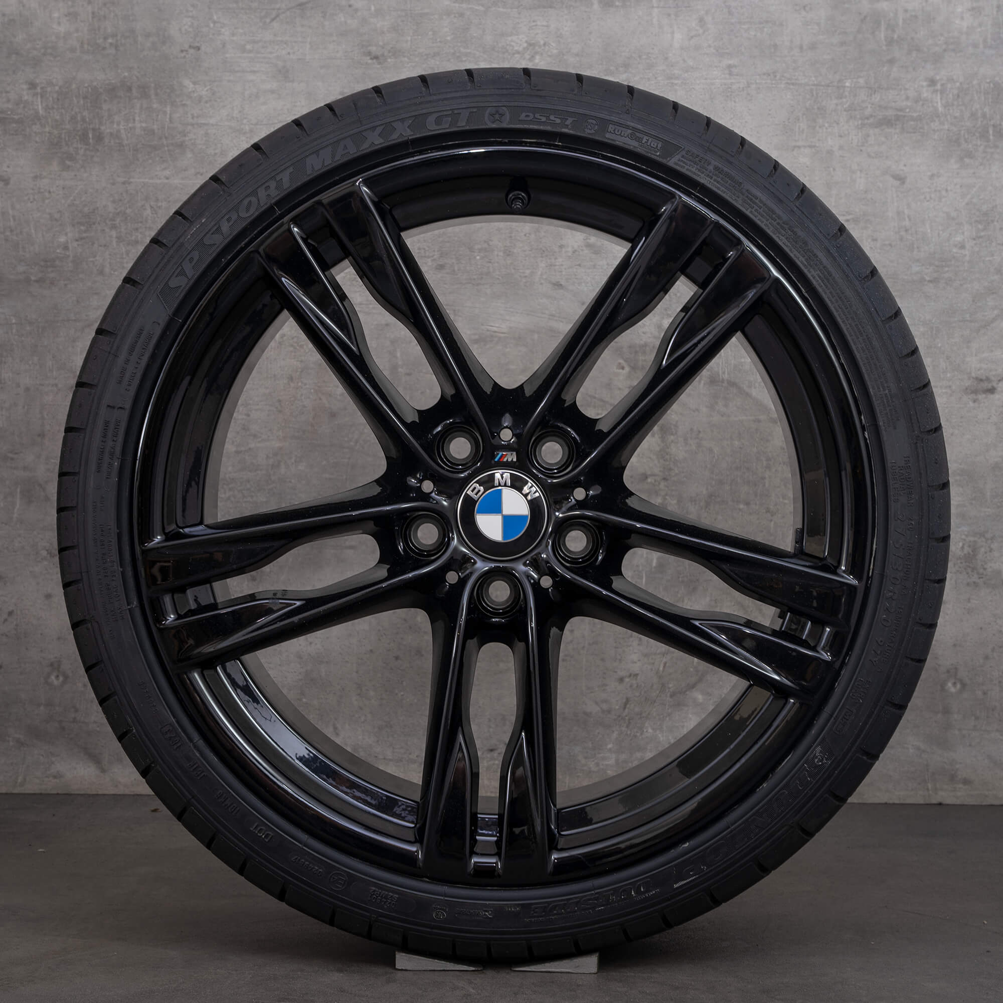 Original ráfky na auto BMW řady 5 6 20" F10 F11 F12 F13 F06 Gran Coupé letní kola styling 373 M 7843715 7843716 černá lesklá