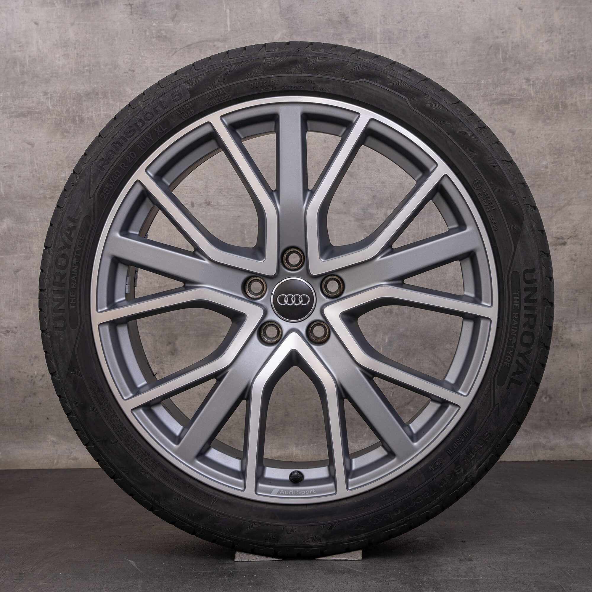 Jante originale Audi A6 S6 20 inch 4K C8 anvelope jante vară 4K0601025AB antracit mat